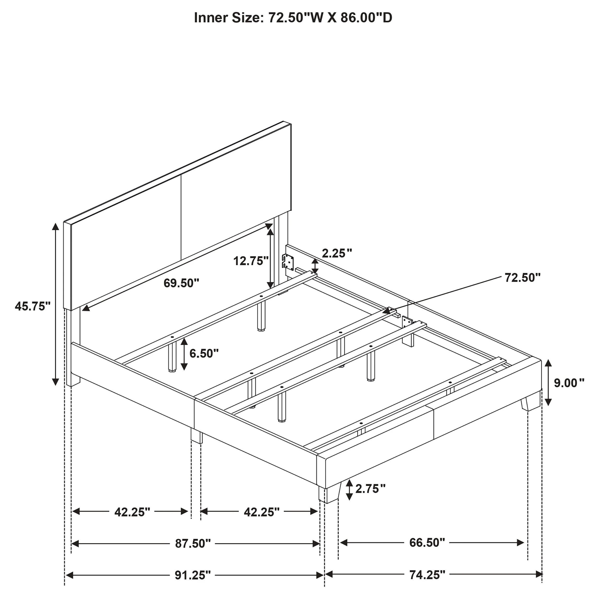 Dorian Fabric Upholstered Panel Bed - Image 83