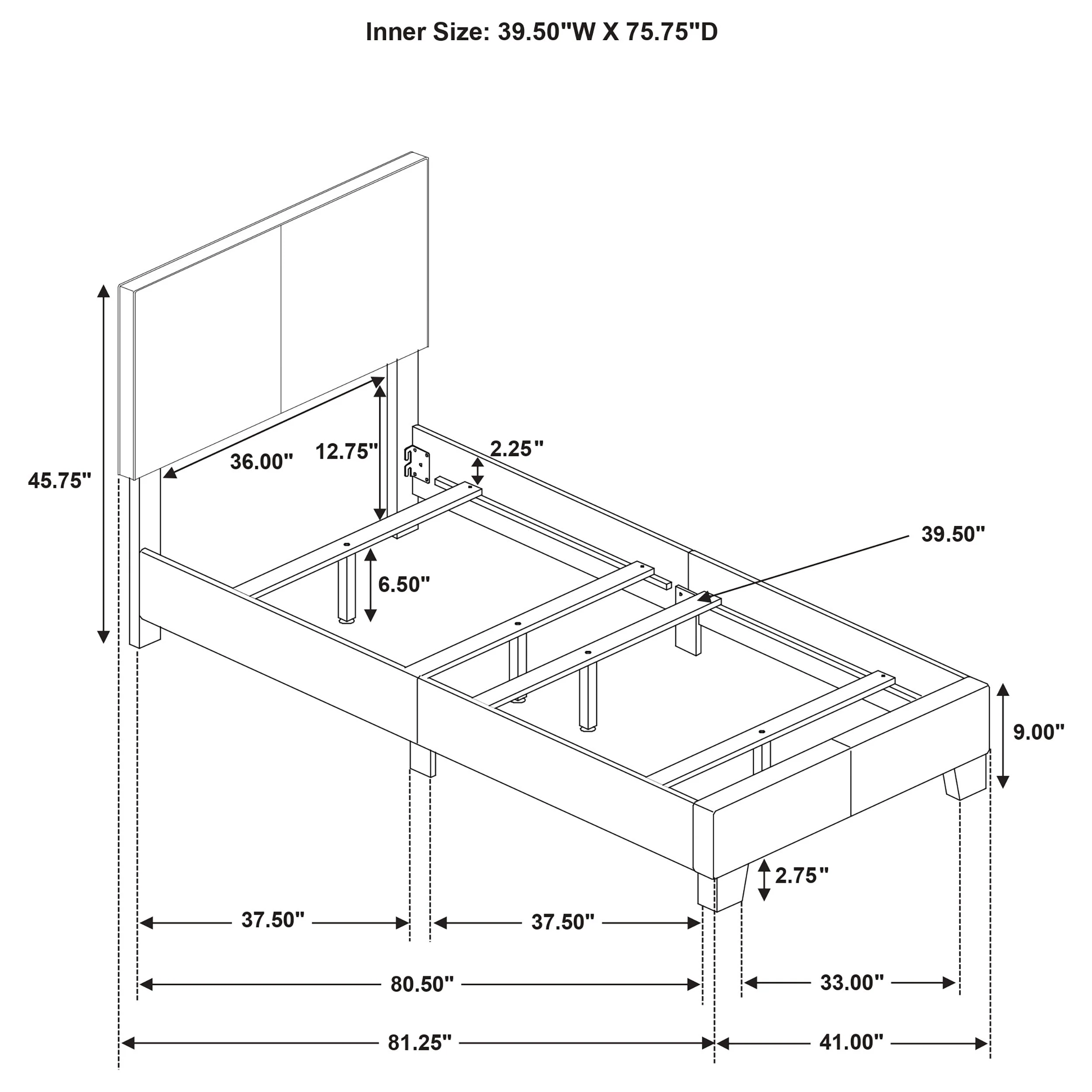 Dorian Fabric Upholstered Panel Bed - Image 85