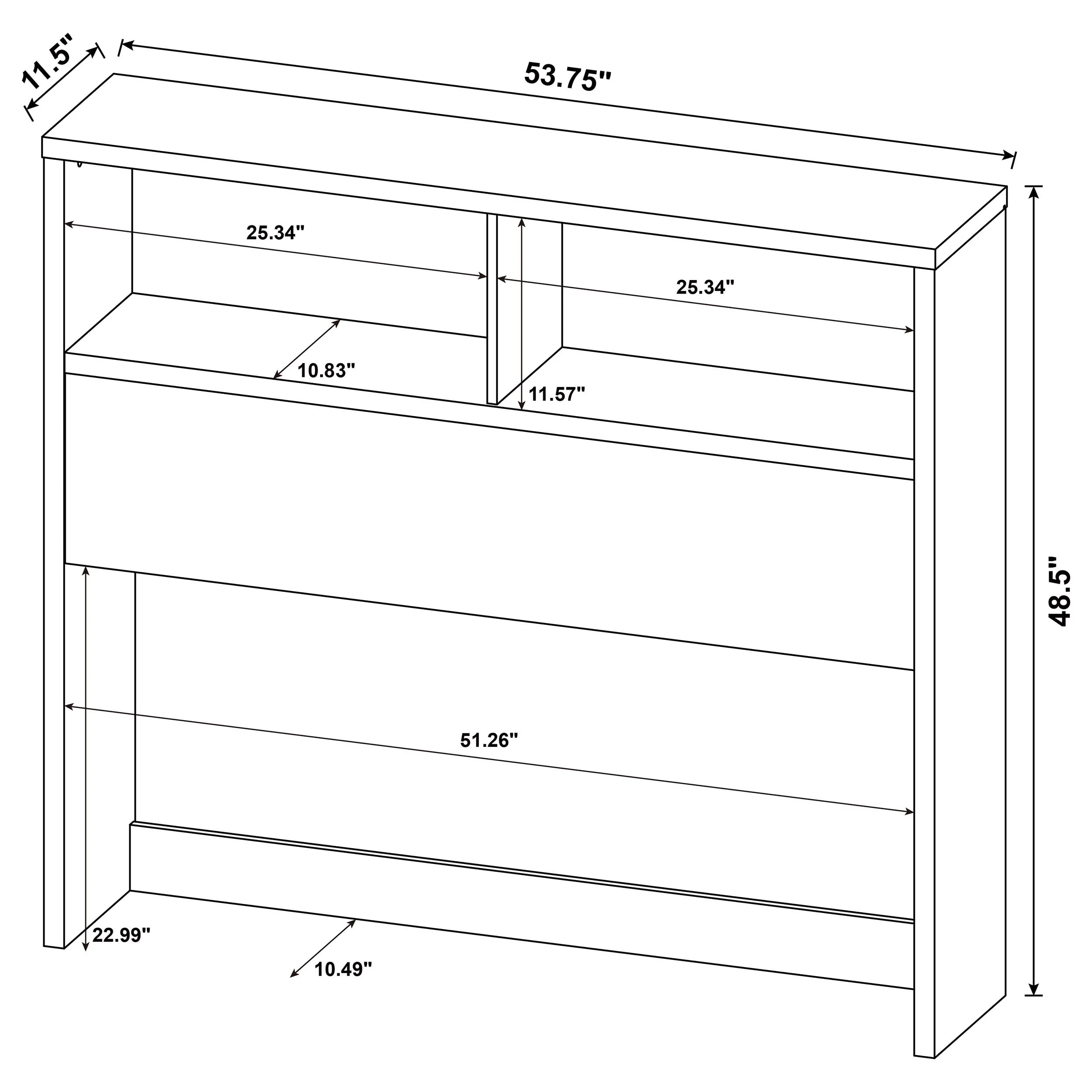 Westpark 49-inch Bookcase Headboard - Image 80