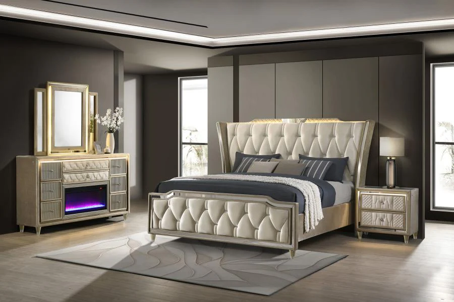 Lorient Bedroom Set Ivory and Camel - Image 5