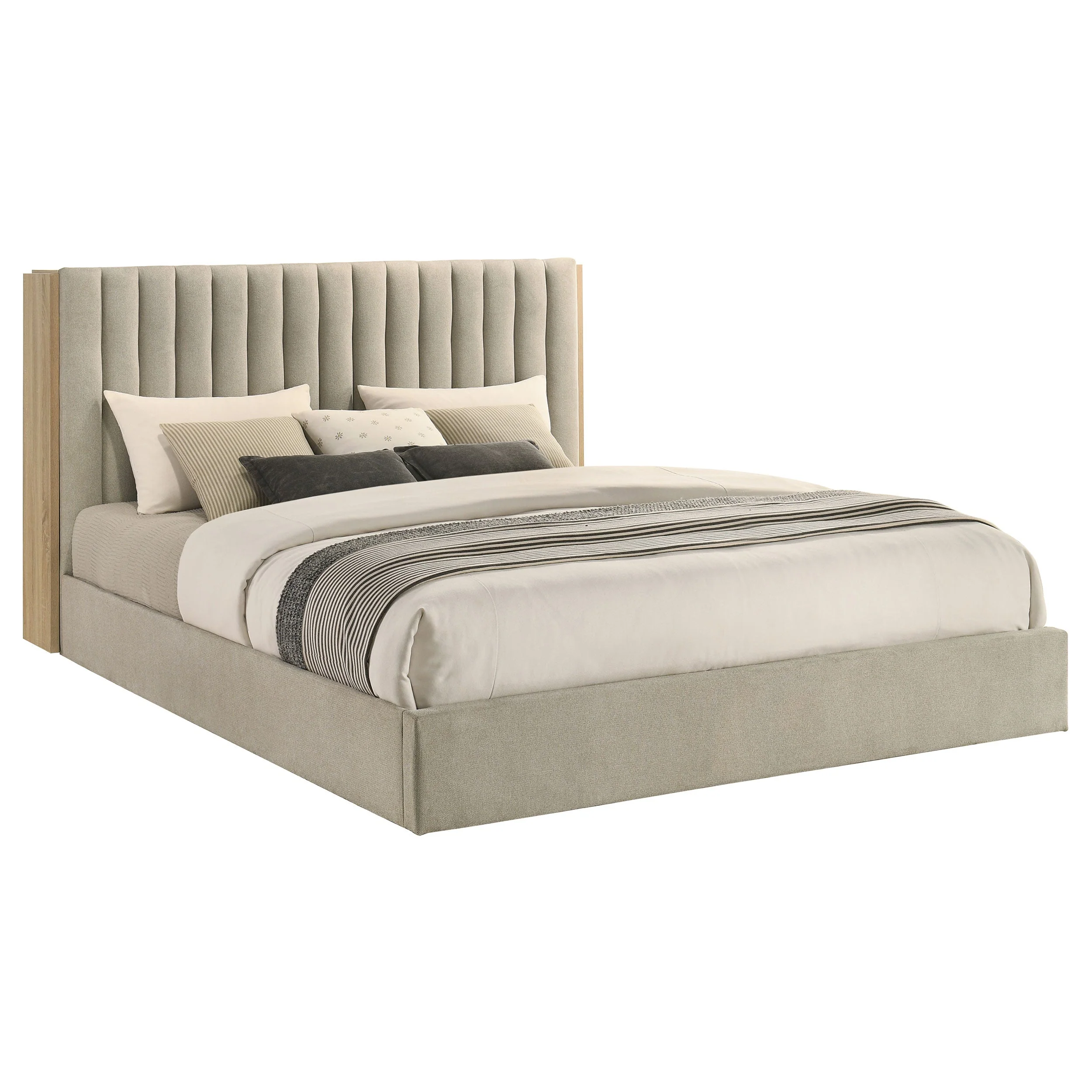 Arielle Bookcase Panel Storage Bed Light Oak - Image 10