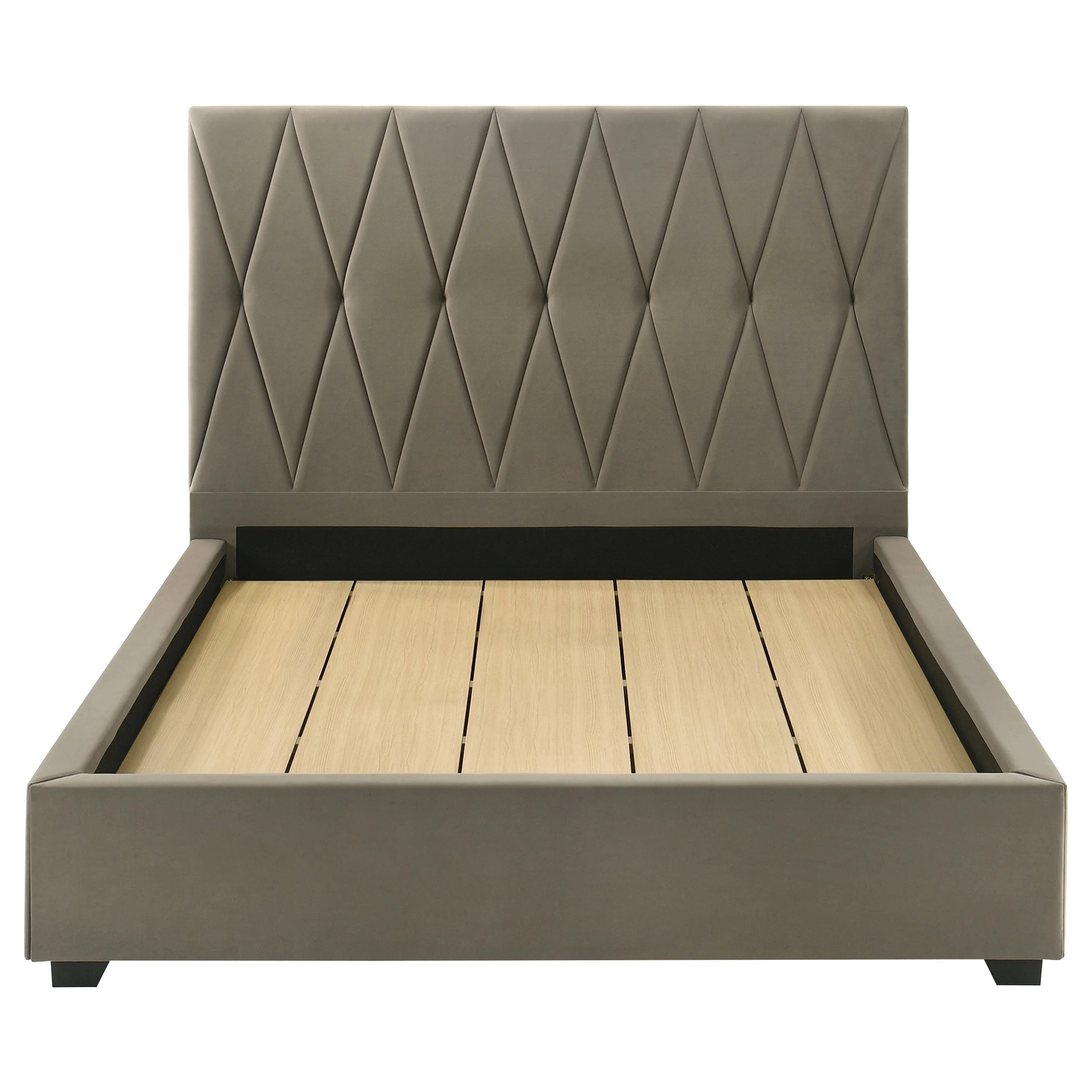 Delsea Upholstered Panel Platform Bed Light Brown - Image 9