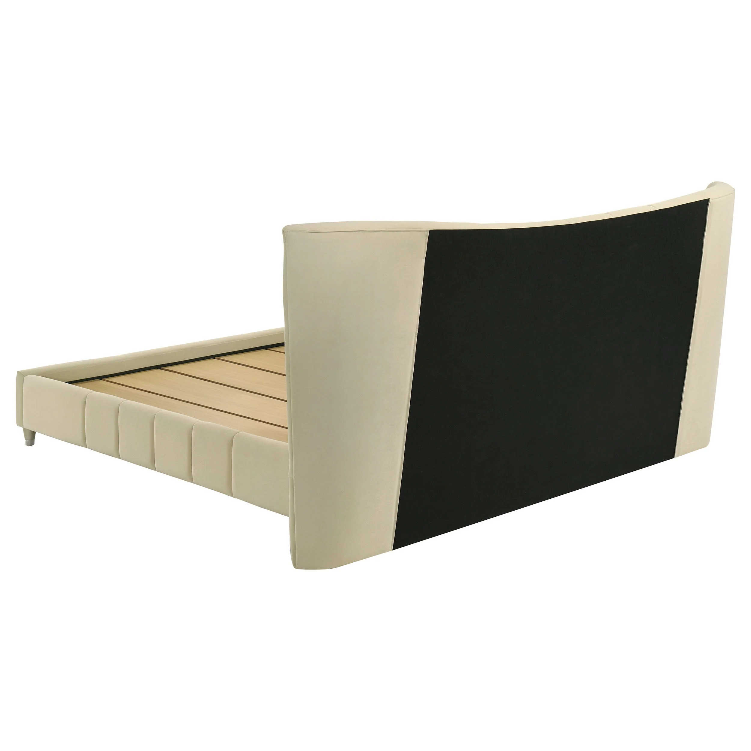 Evelyn Upholstered Panel Platform Bed Ivory - Image 14