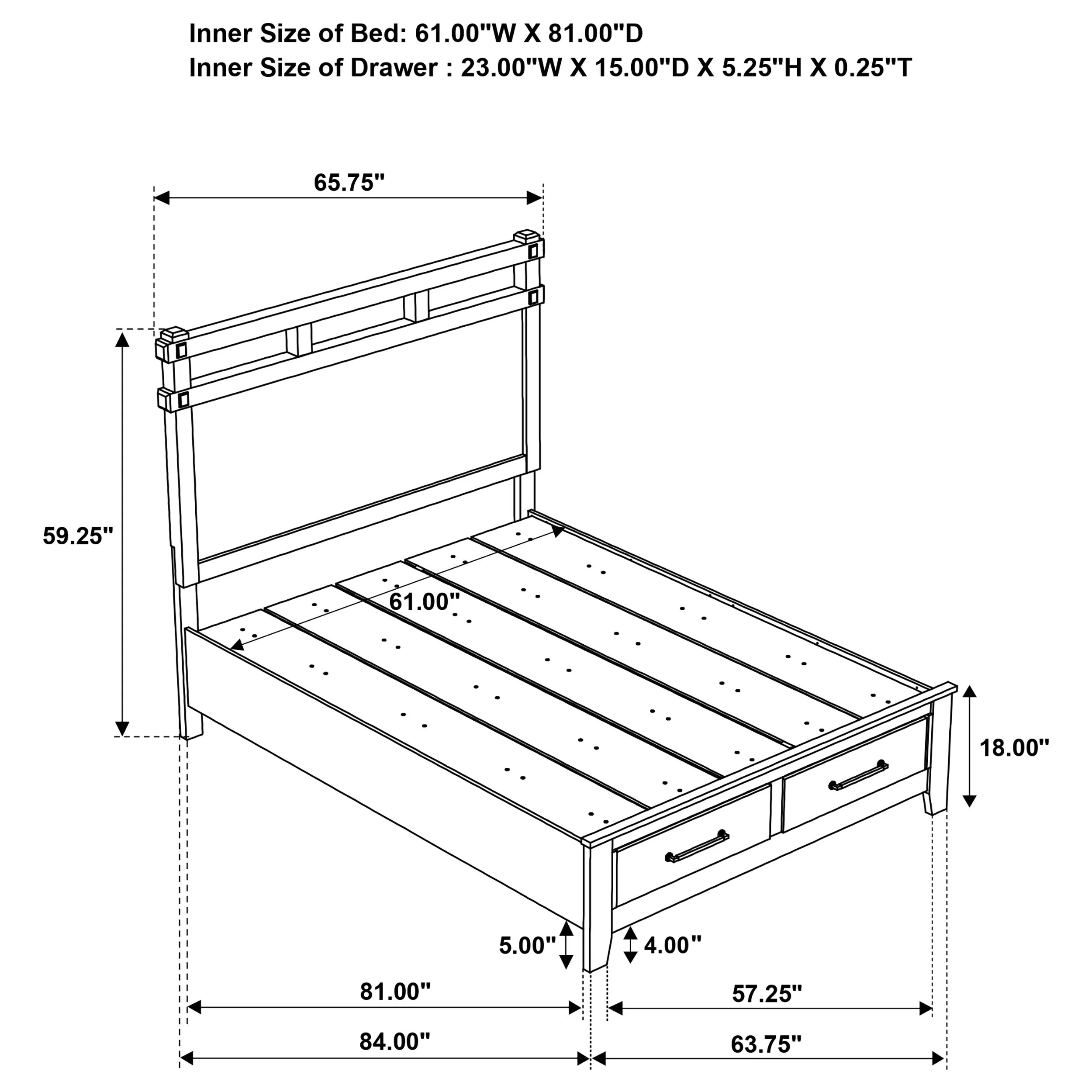 Hazlewood 59-inch Panel Storage Bed Vineyard Oak - Image 19