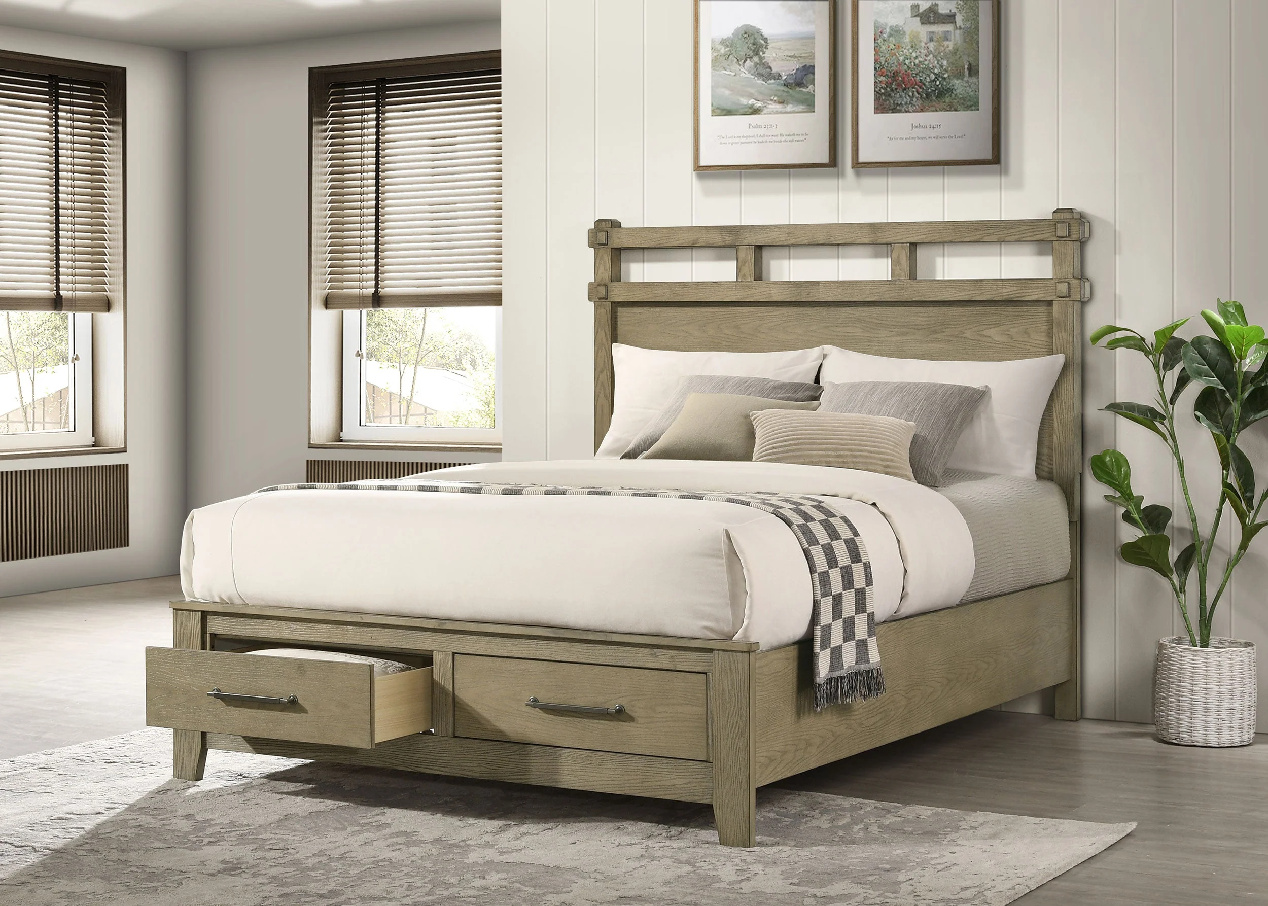 Hazlewood 59-inch Panel Storage Bed Vineyard Oak - Image 5