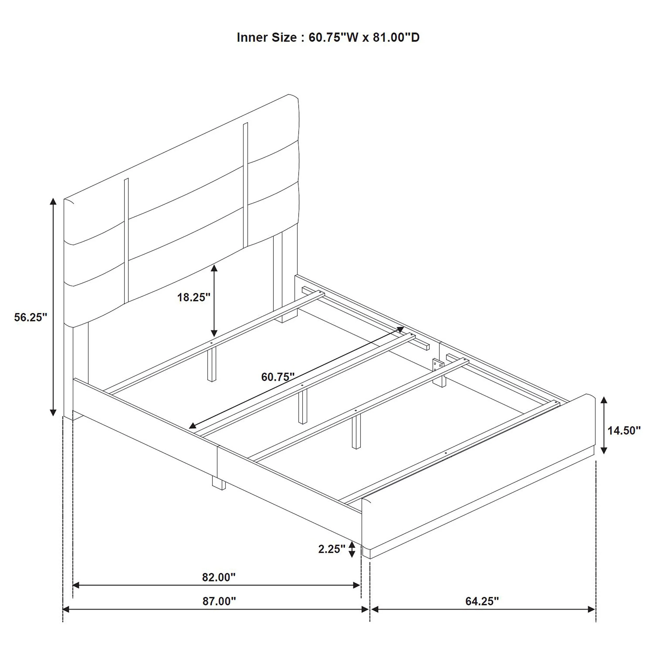 Ines 52-inch Fabric Upholstered Panel Bed - Image 39