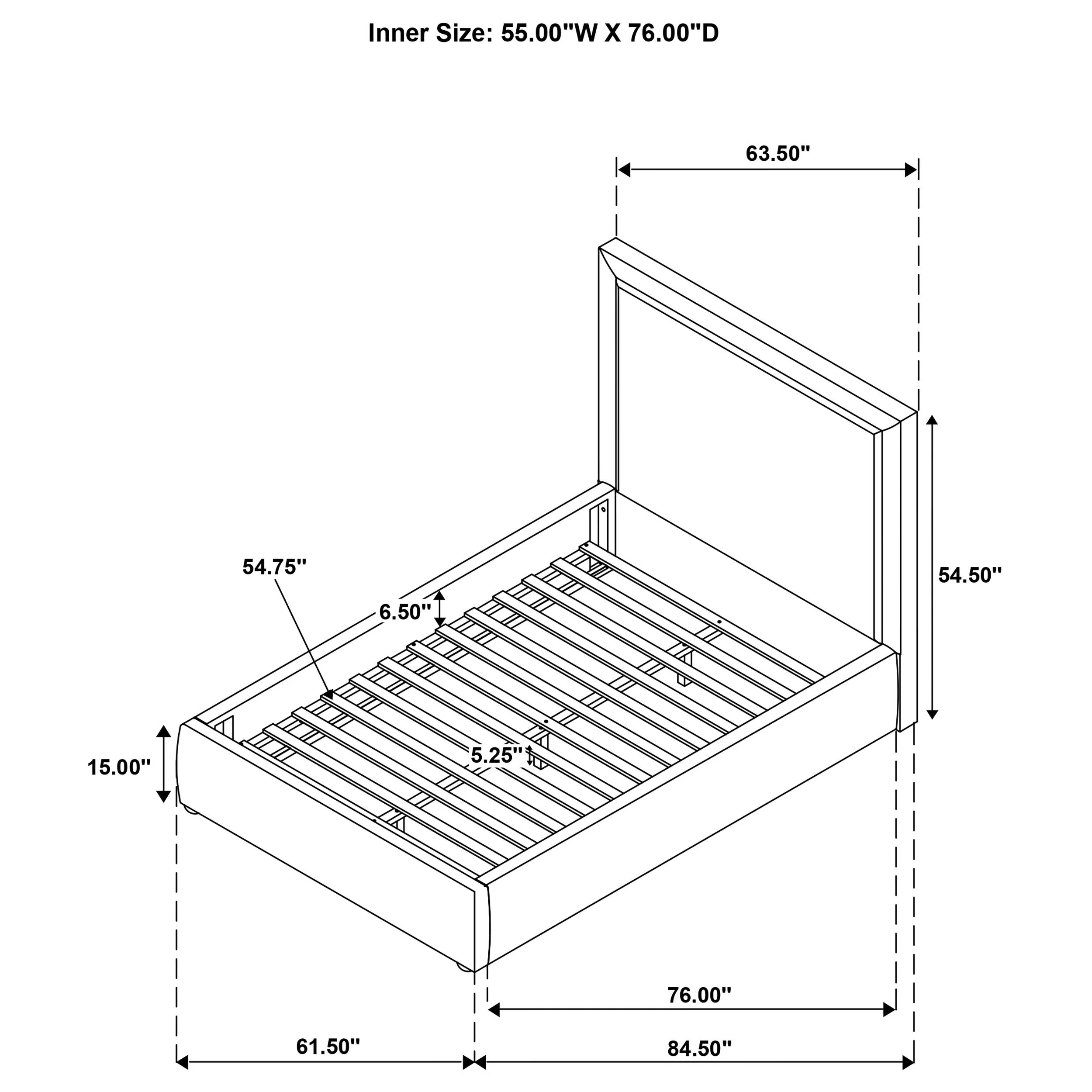 Lawson 54-inch Upholstered Platform Bed - Image 60