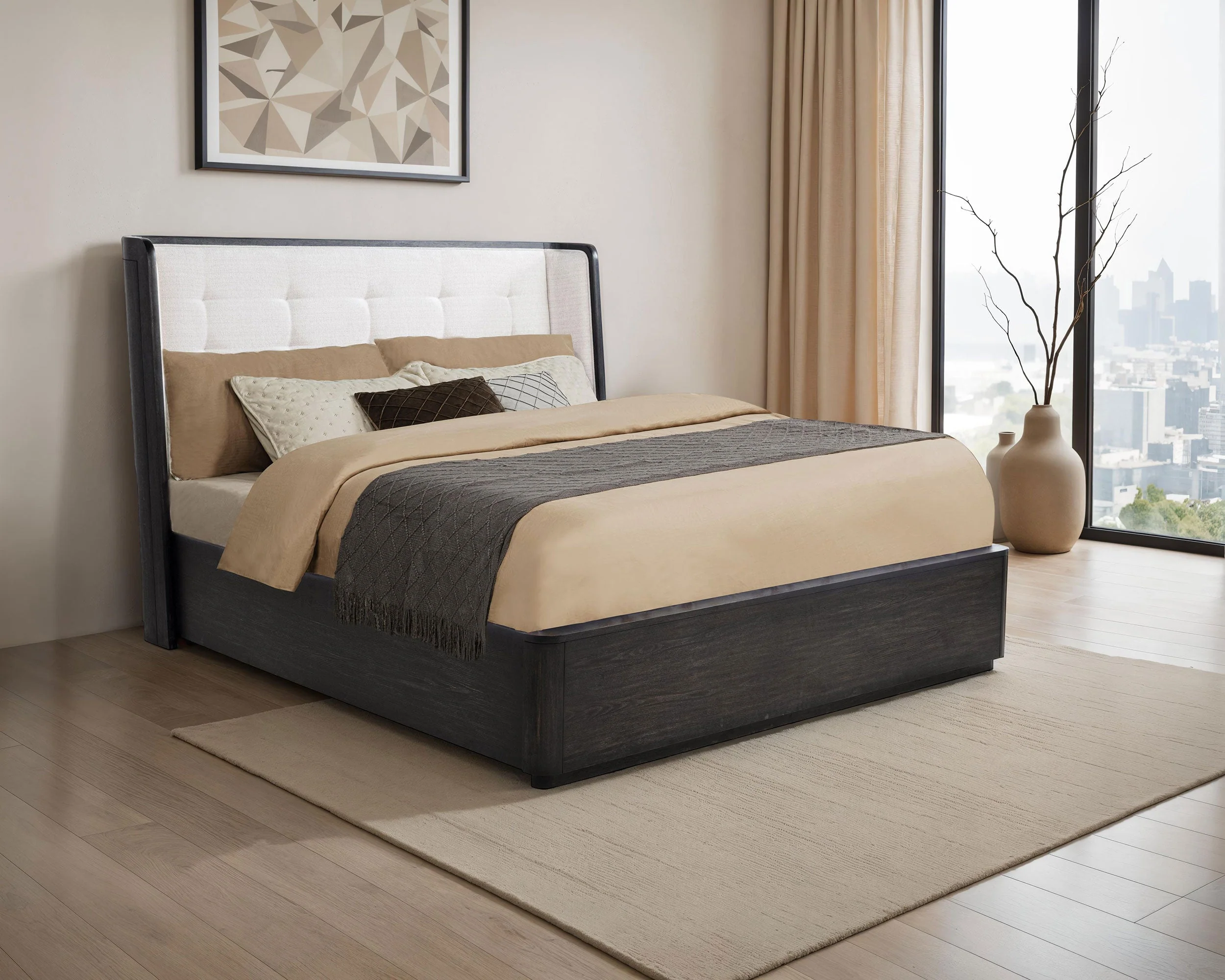 Leandro 55-inch Wingback Bed Burnished - Image 6