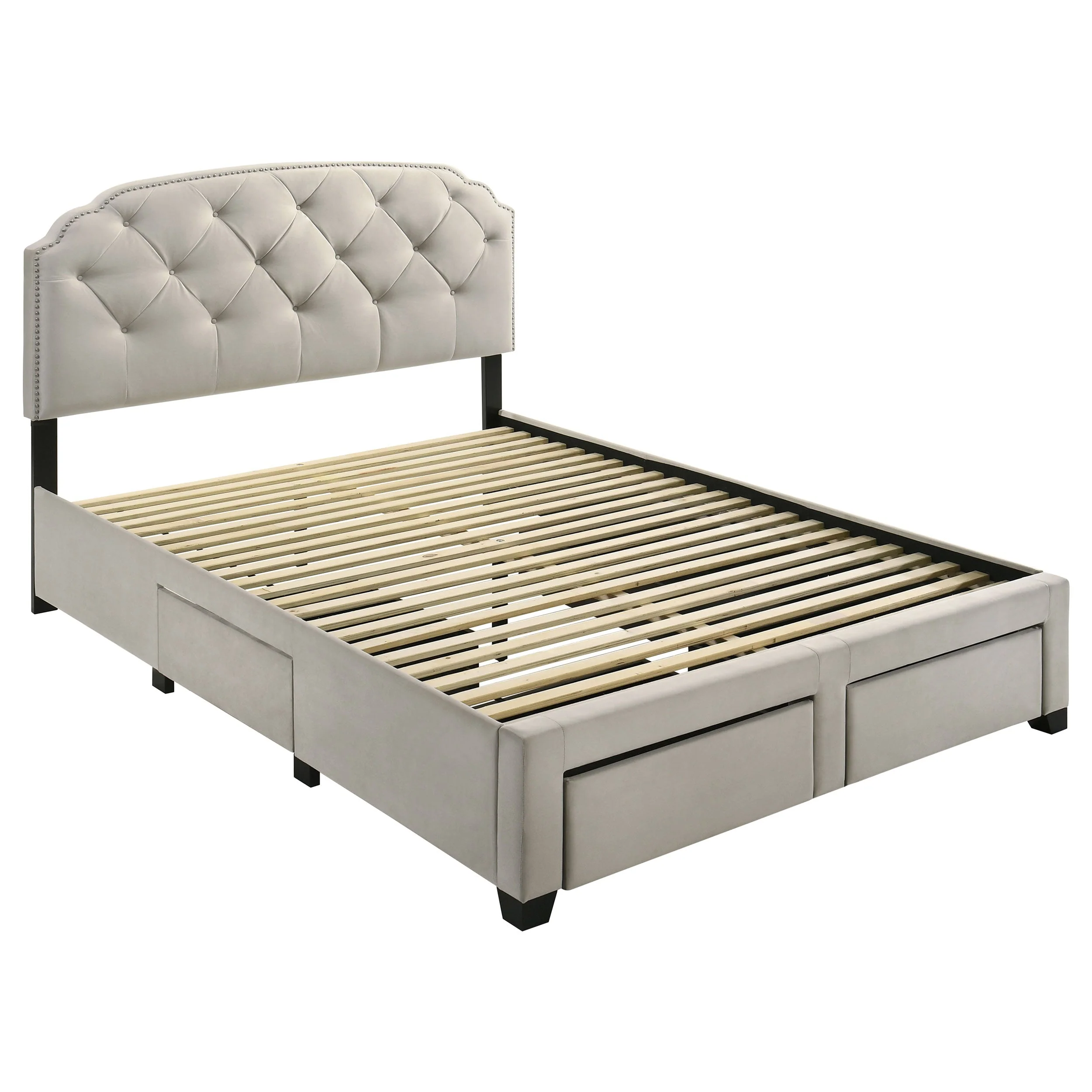 Marianna 4-drawer Upholstered Storage Bed Cream - Image 13
