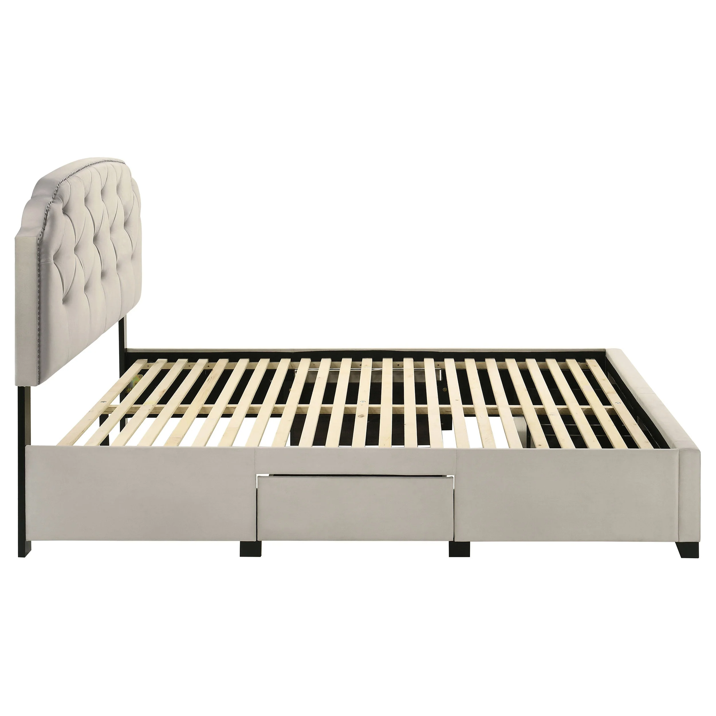 Marianna 4-drawer Upholstered Storage Bed Cream - Image 31