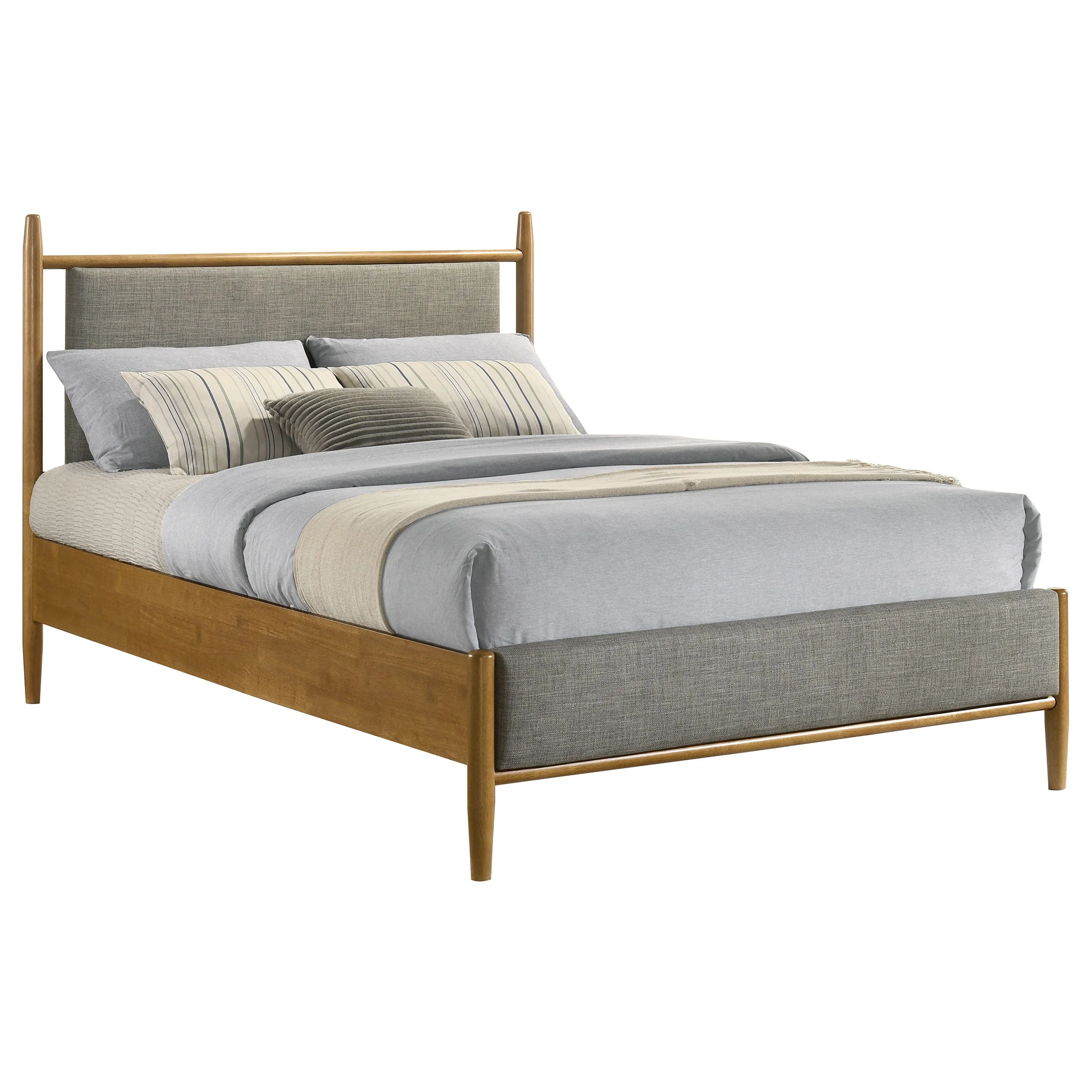 Mason 46-inch Panel Platform Bed Grey and Light Brown - Image 15