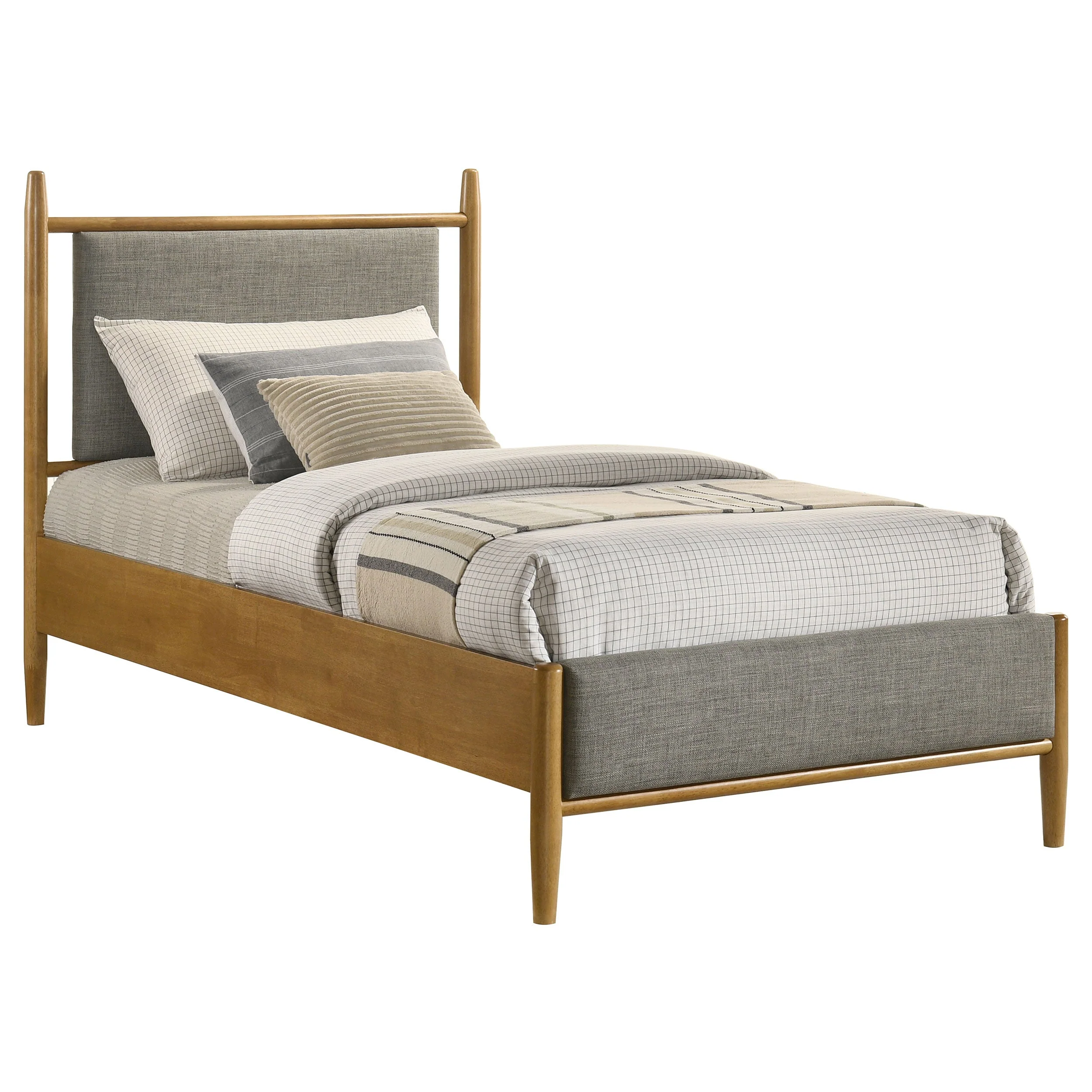 Mason 46-inch Panel Platform Bed Grey and Light Brown - Image 16