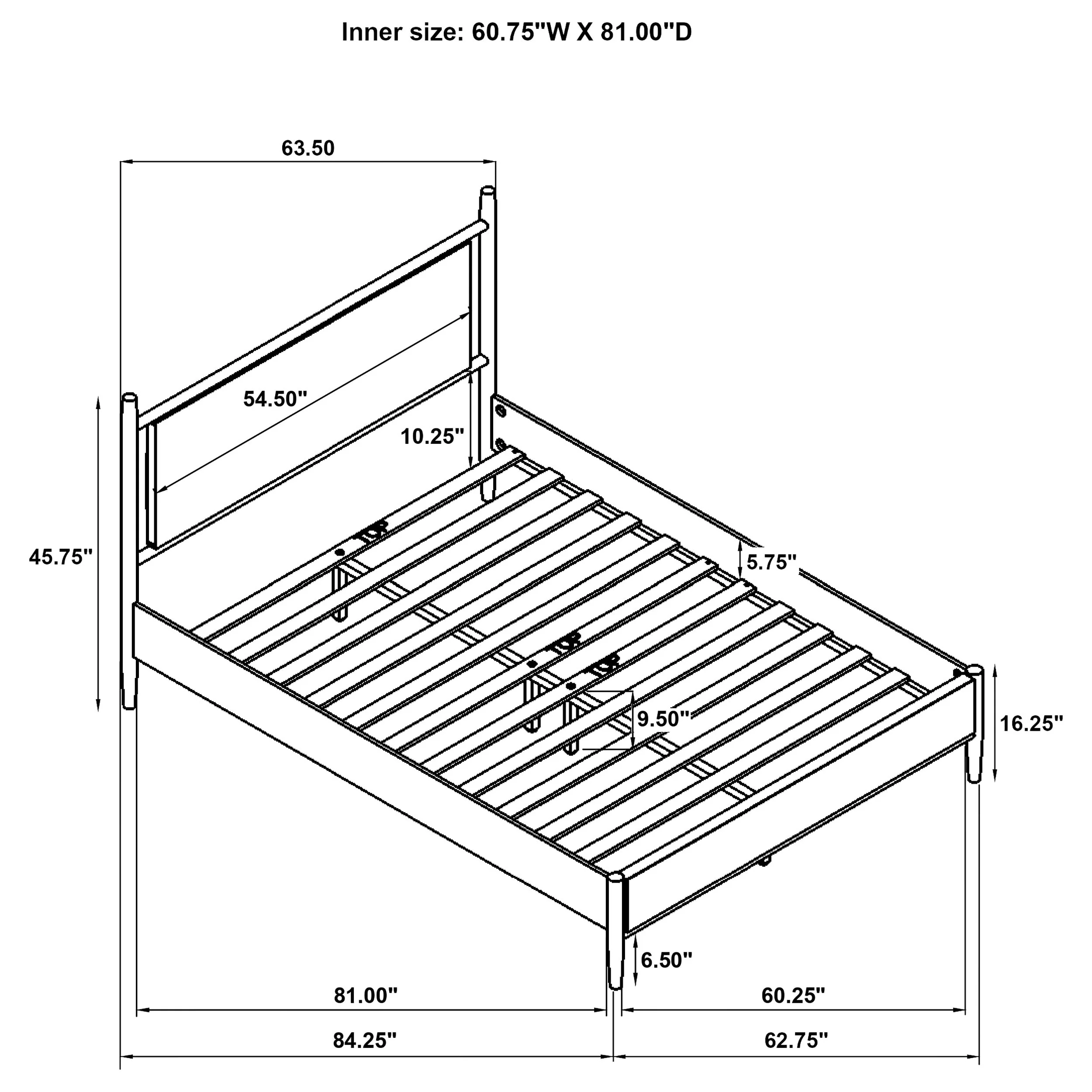 Mason 46-inch Panel Platform Bed Grey and Light Brown - Image 41