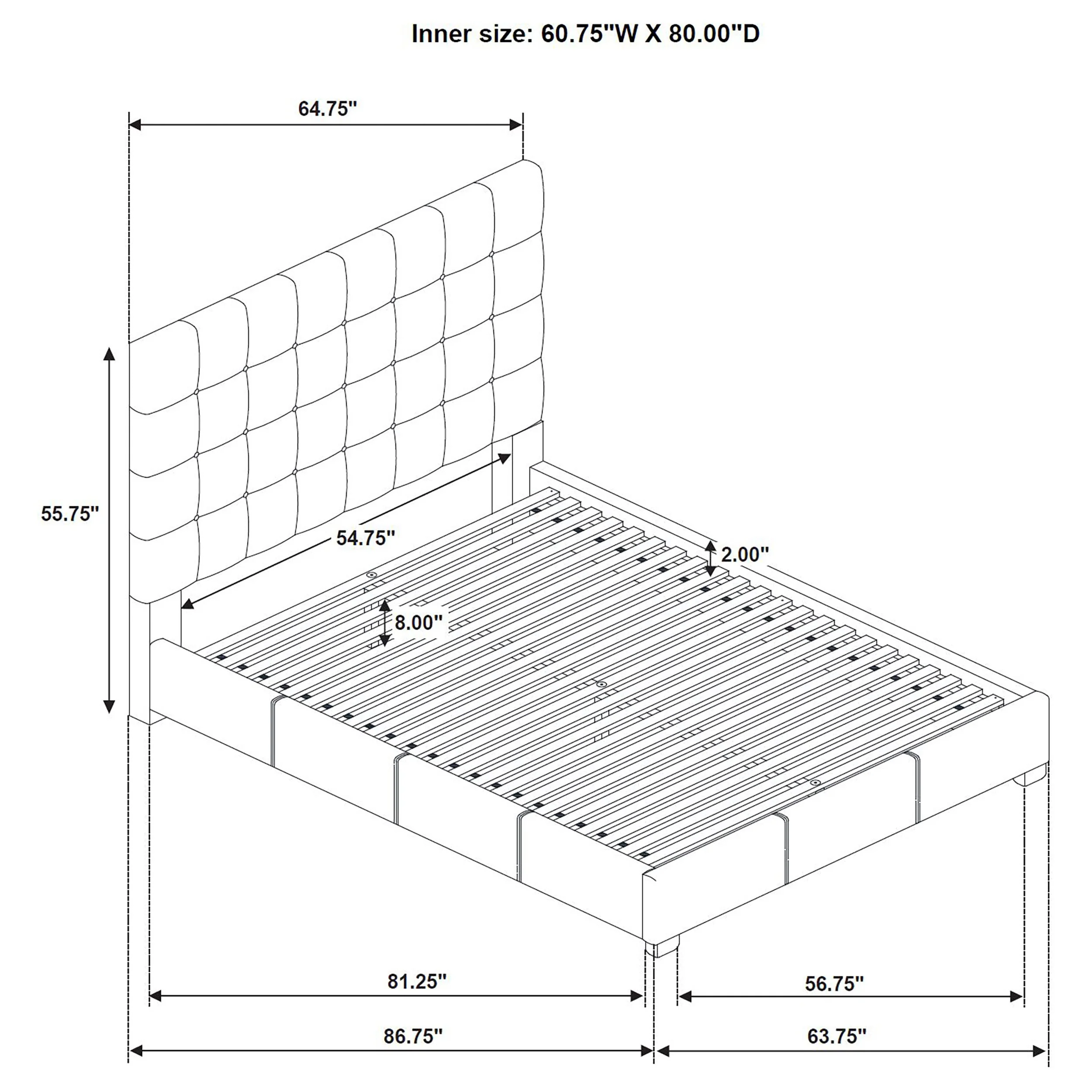 Medley Genuine Leather Panel Platform Bed - Image 39