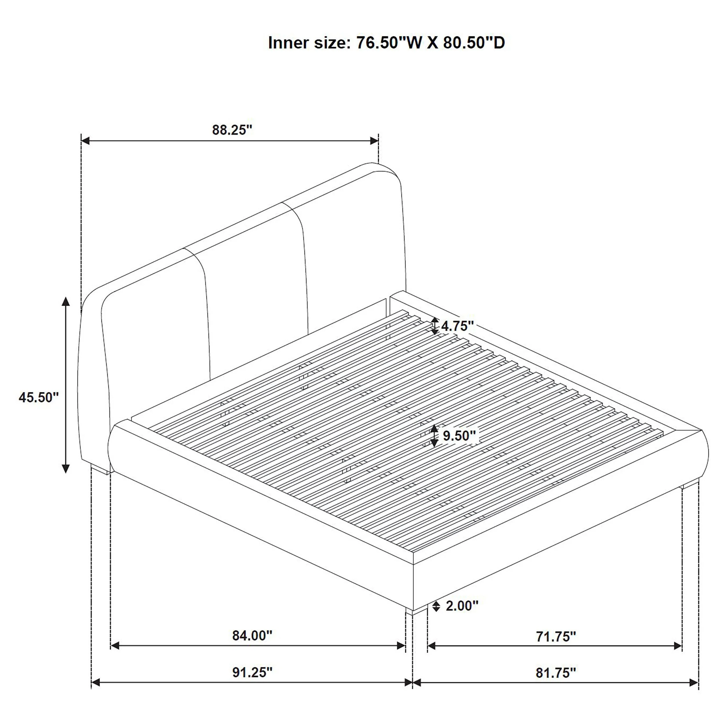 Mokena 46-inch Upholstered Platform Bed - Image 50