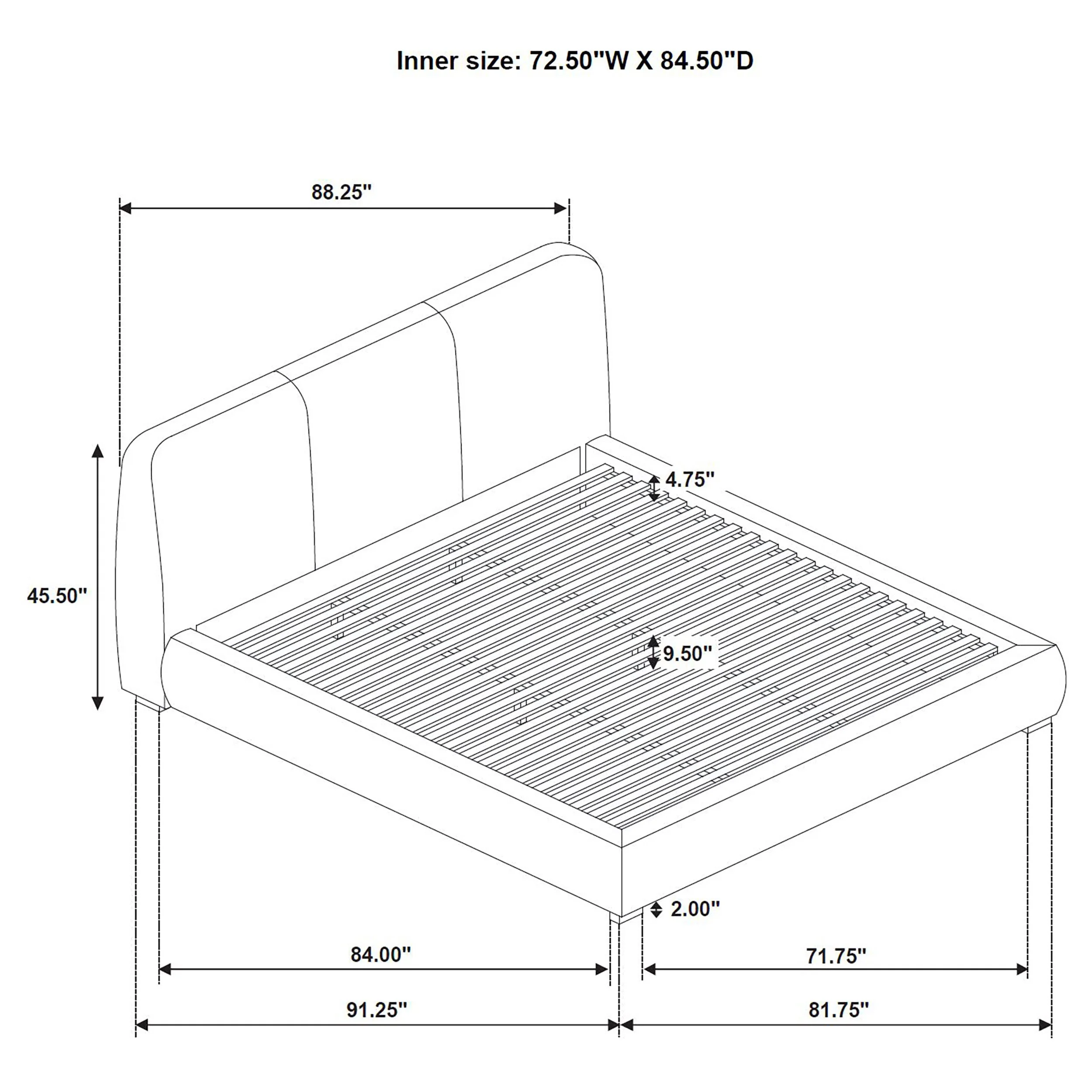 Mokena 46-inch Upholstered Platform Bed - Image 51