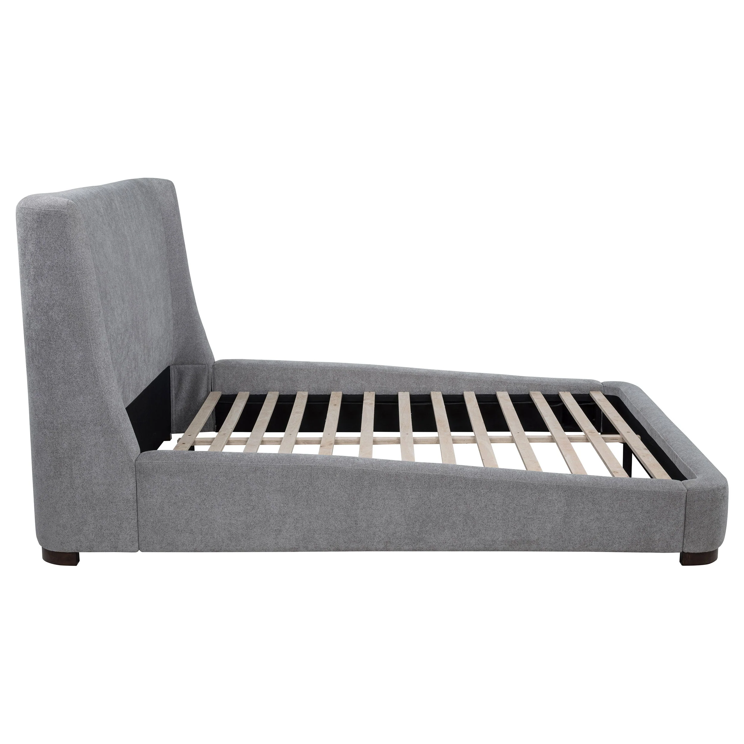 Rennes Upholstered Wingback Platform Bed Grey - Image 13