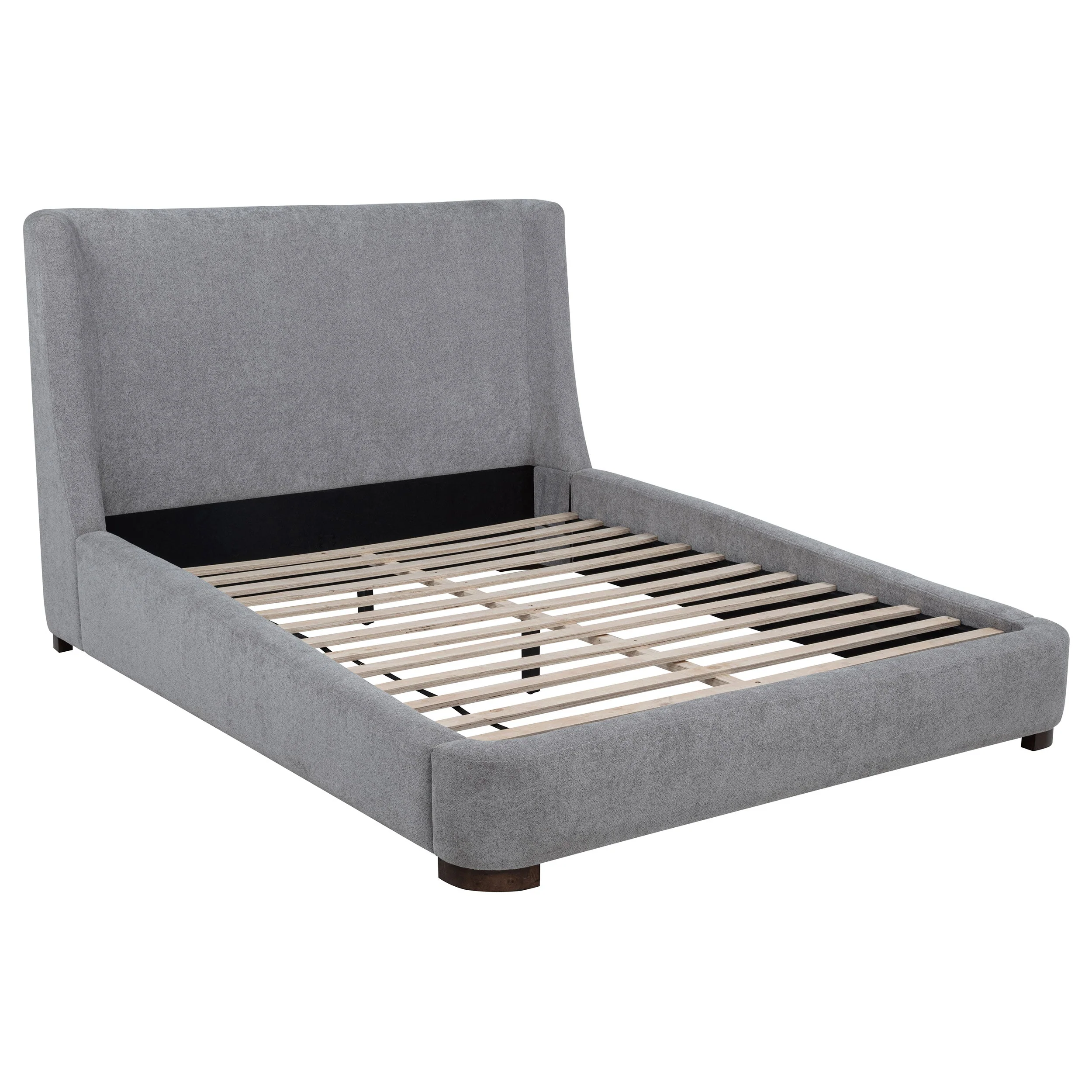 Rennes Upholstered Wingback Platform Bed Grey - Image 3