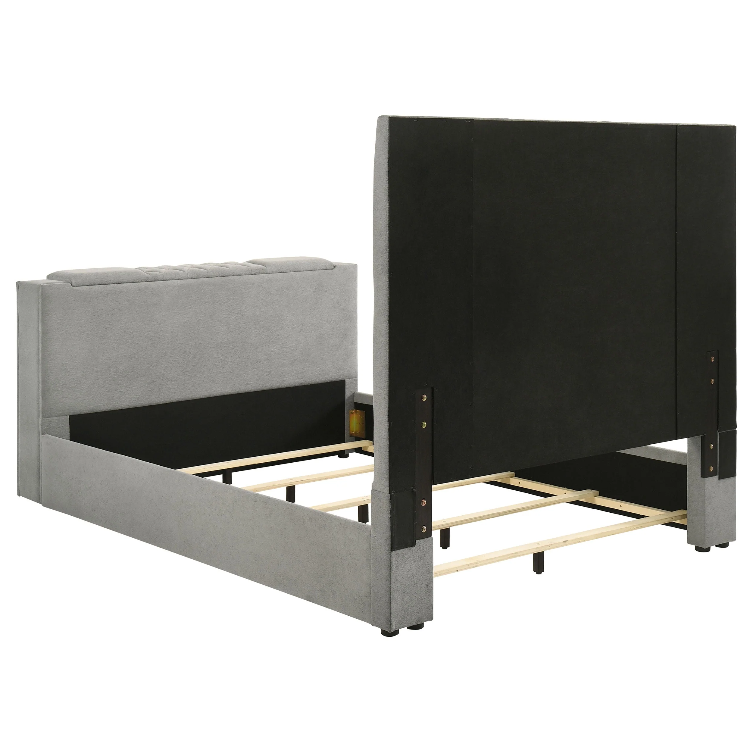 Tara 61-inch Upholstered Panel TV Bed Grey - Image 15