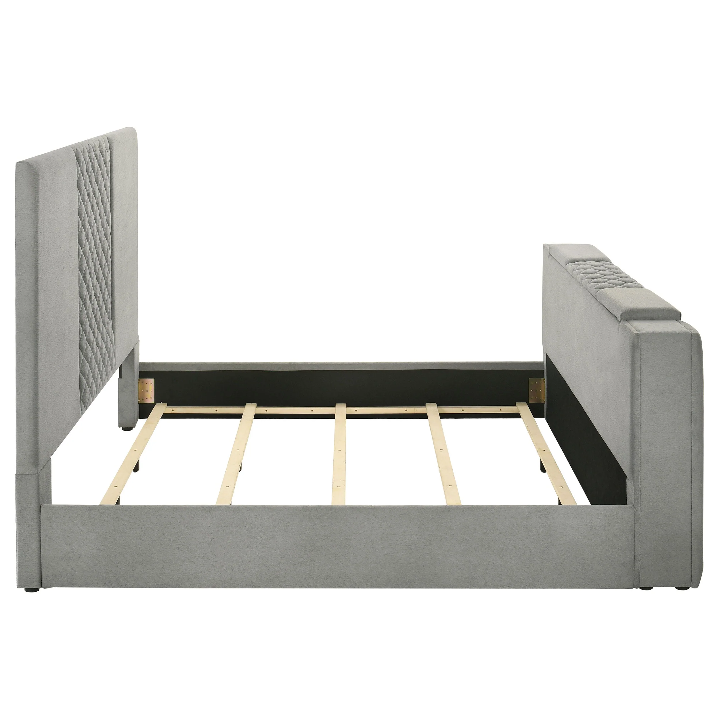 Tara 61-inch Upholstered Panel TV Bed Grey - Image 18