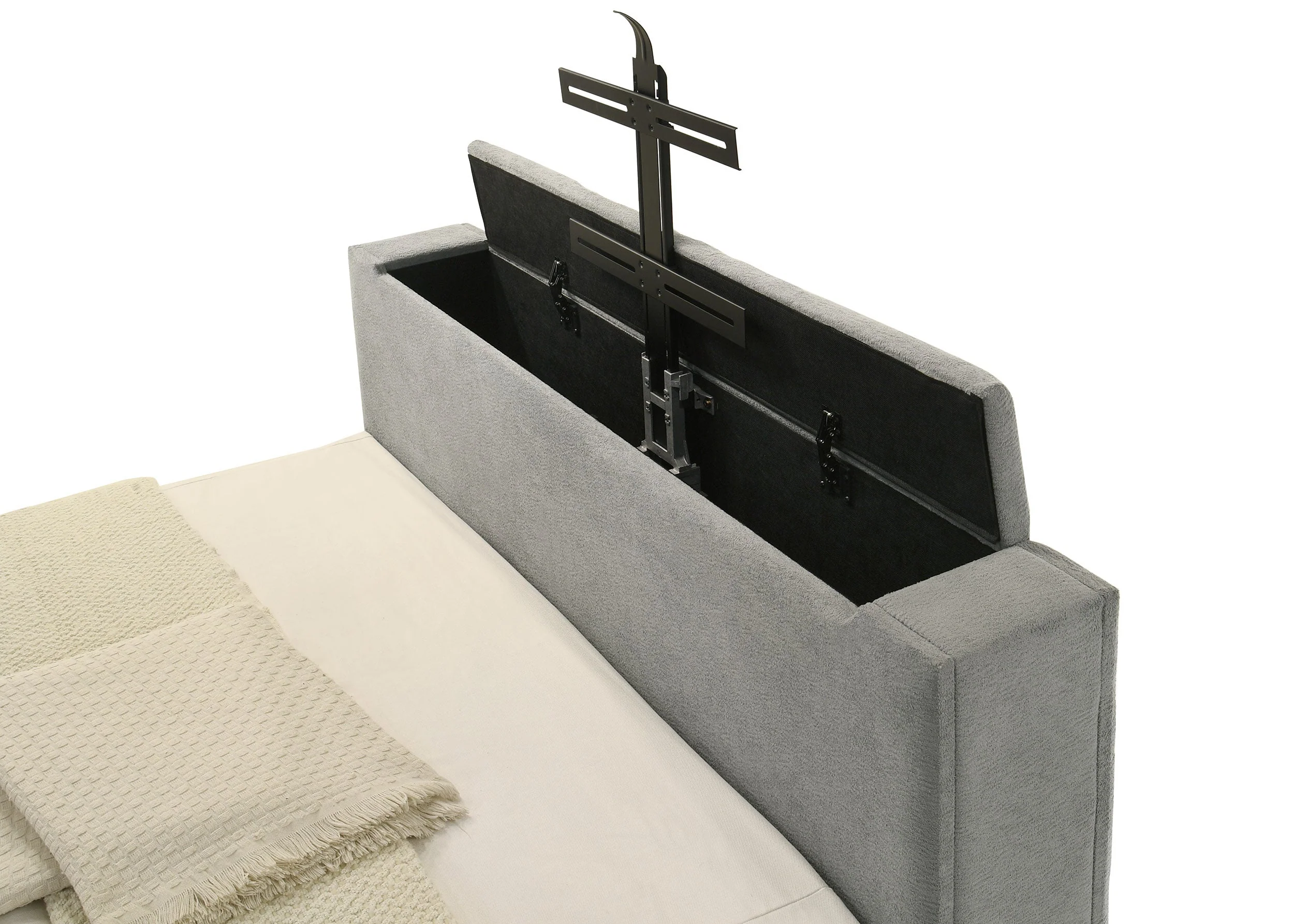 Tara 61-inch Upholstered Panel TV Bed Grey - Image 21