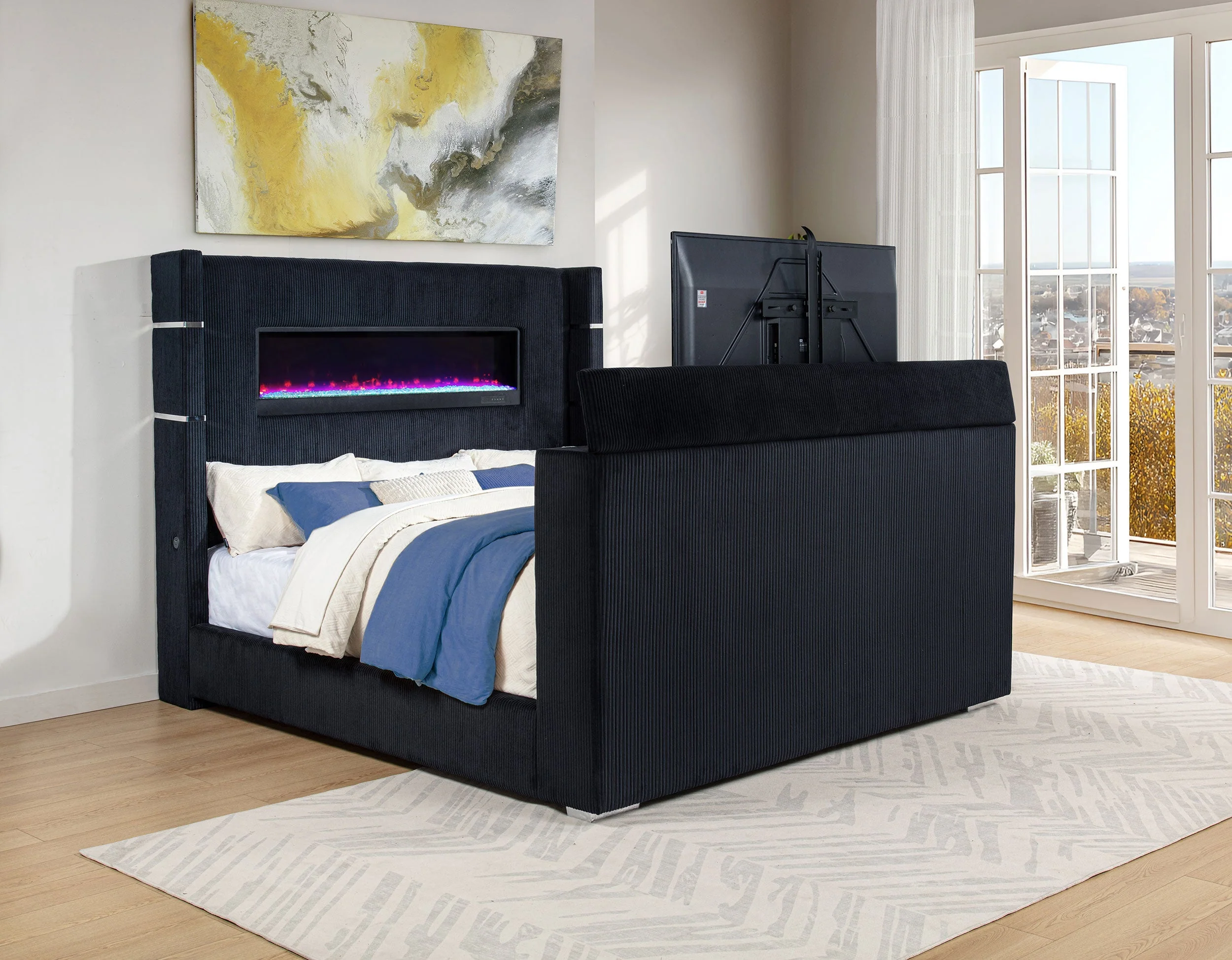 Tisdall Flame Visualizer Wingback TV Bed - Image 11