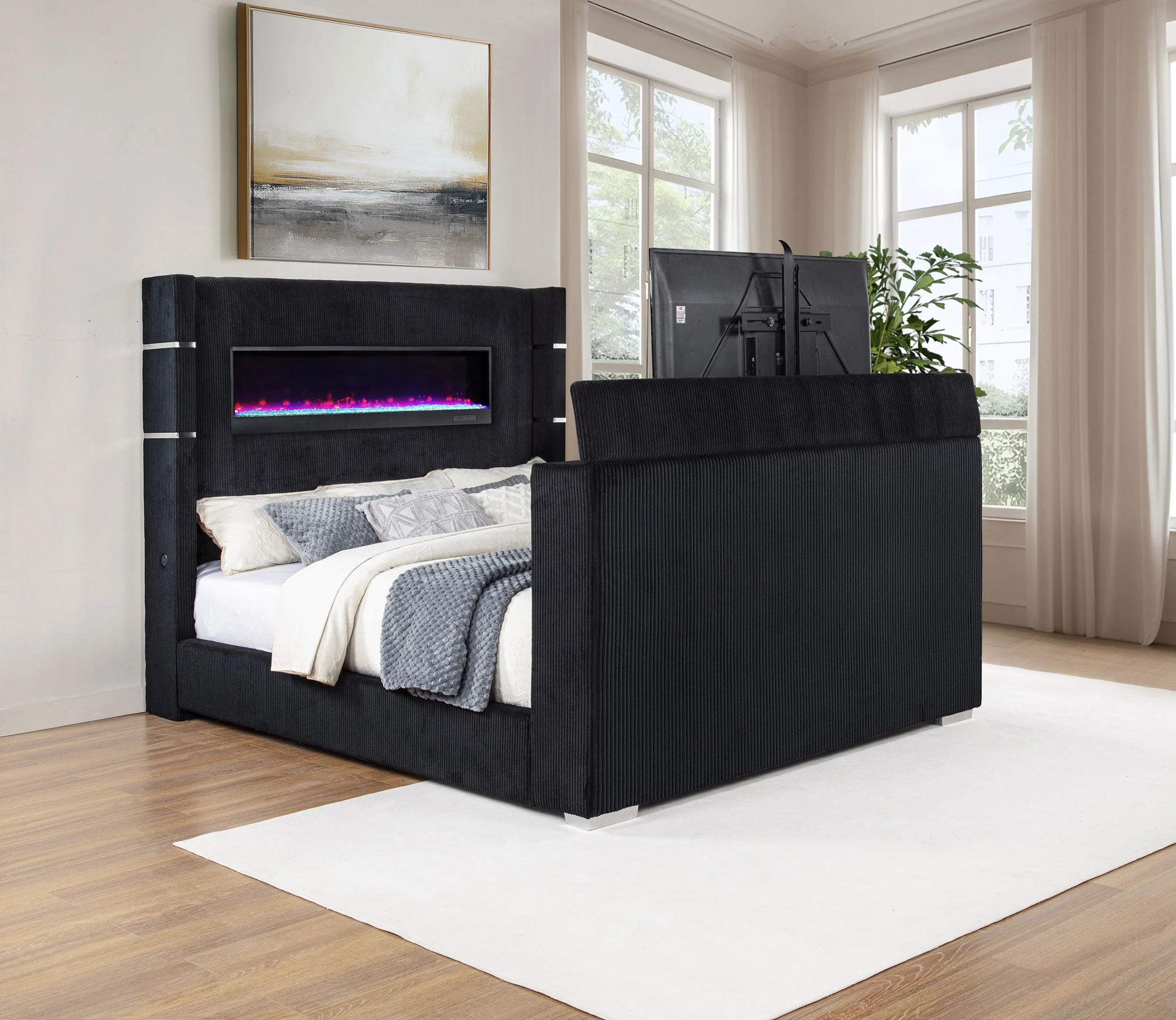 Tisdall Flame Visualizer Wingback TV Bed - Image 12