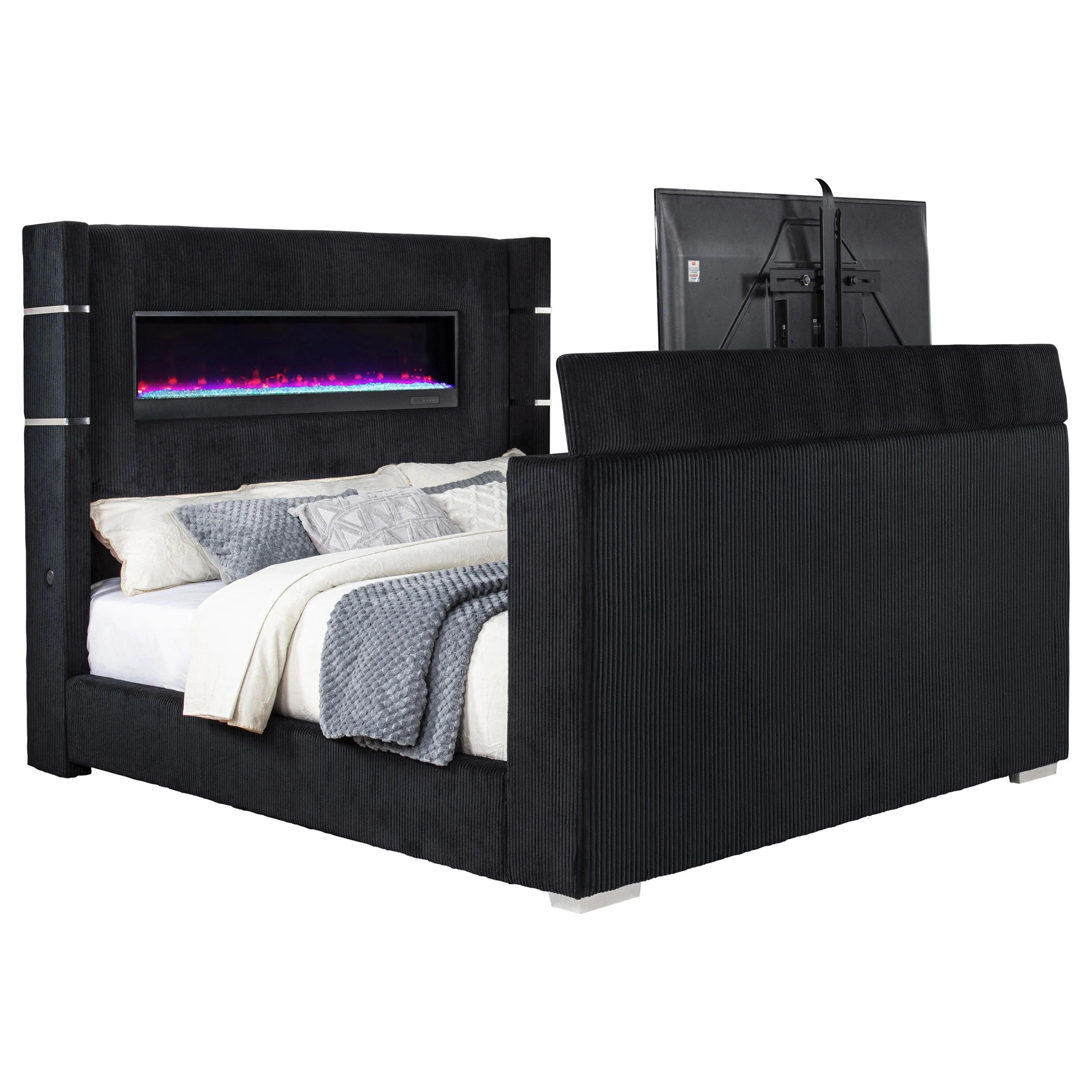 Tisdall Flame Visualizer Wingback TV Bed - Image 15