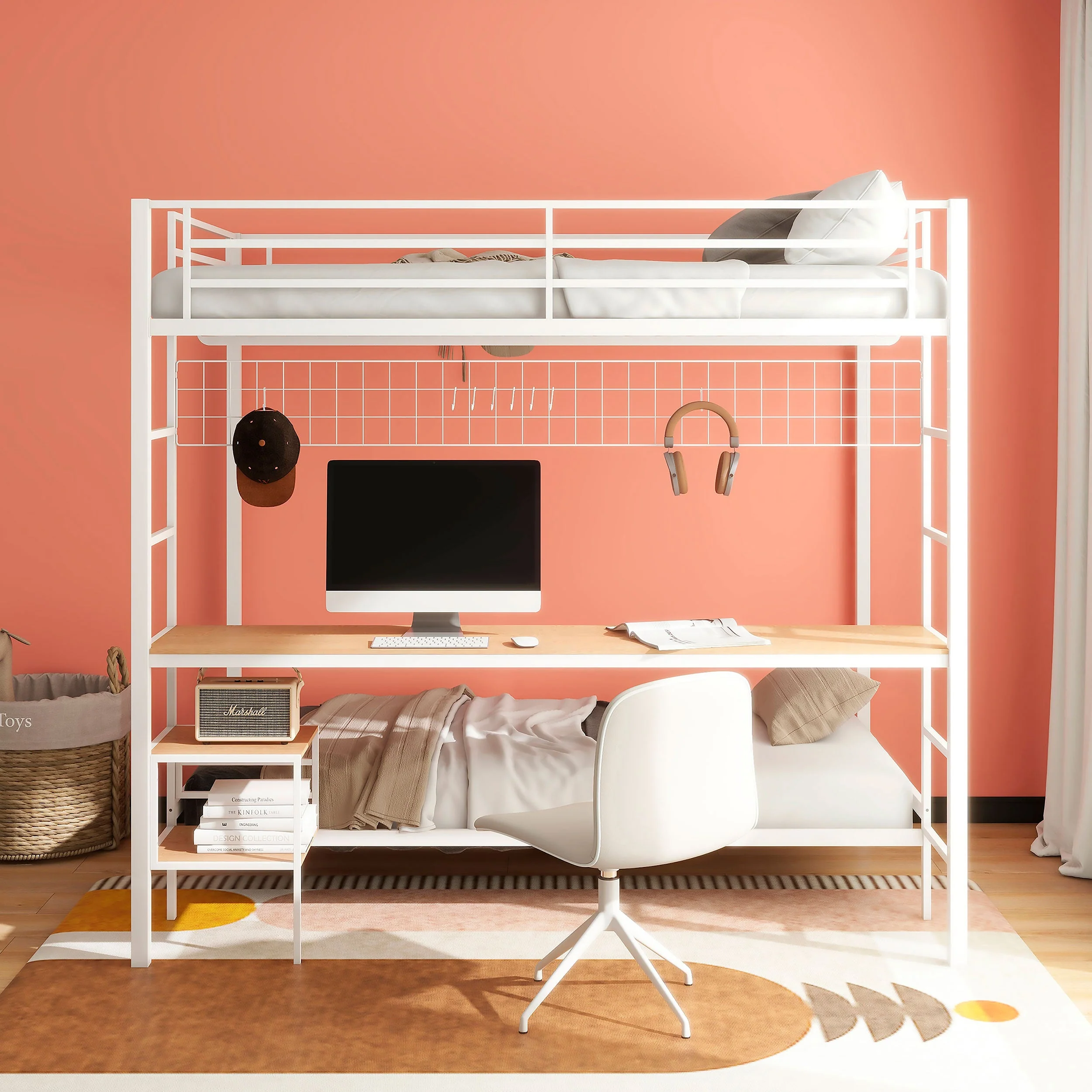Campus Metal Full Over Twin Workstation Bunk Bed - Image 8