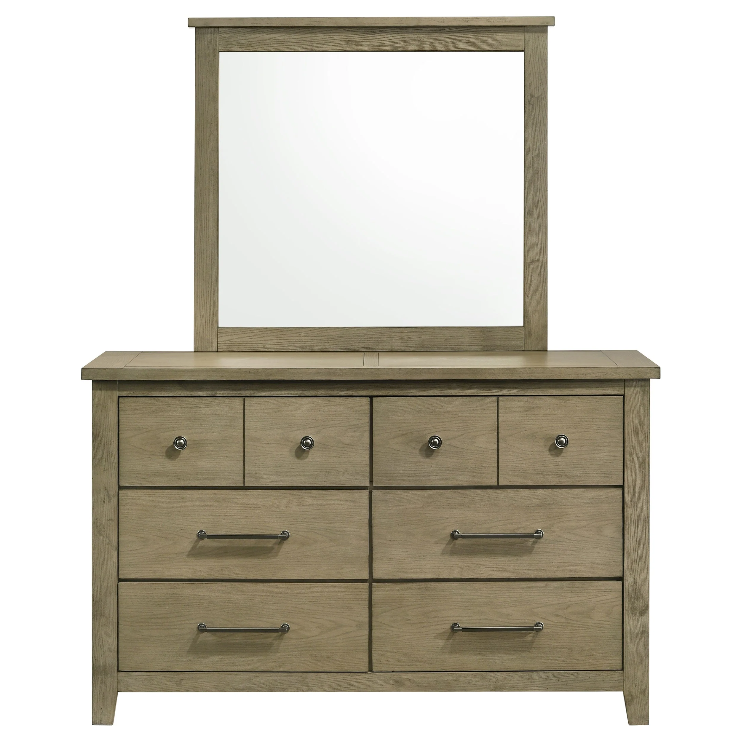 Hazlewood 6-drawer Bedroom Dresser with Mirror Vineyard Oak - Image 4