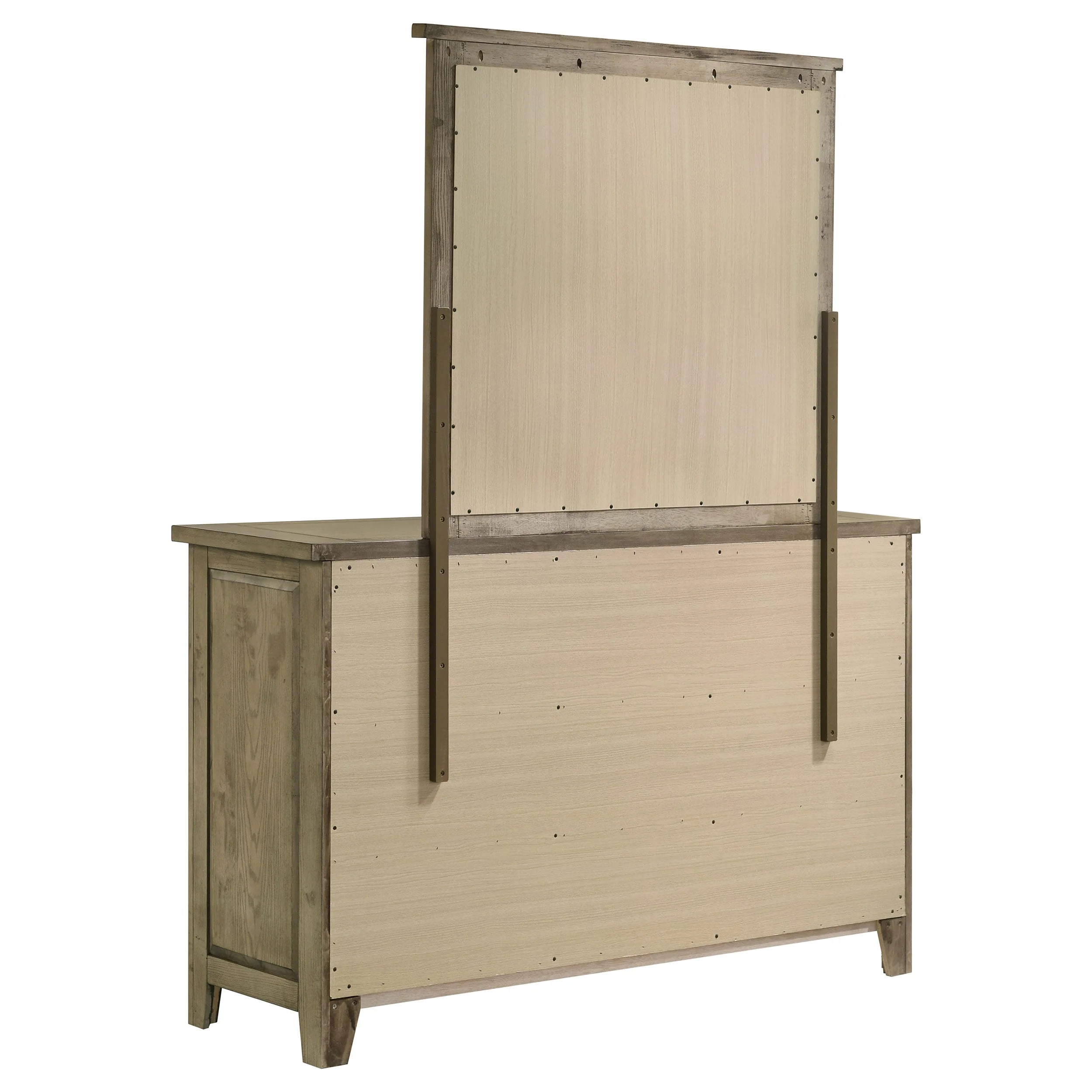 Hazlewood 6-drawer Bedroom Dresser with Mirror Vineyard Oak - Image 7