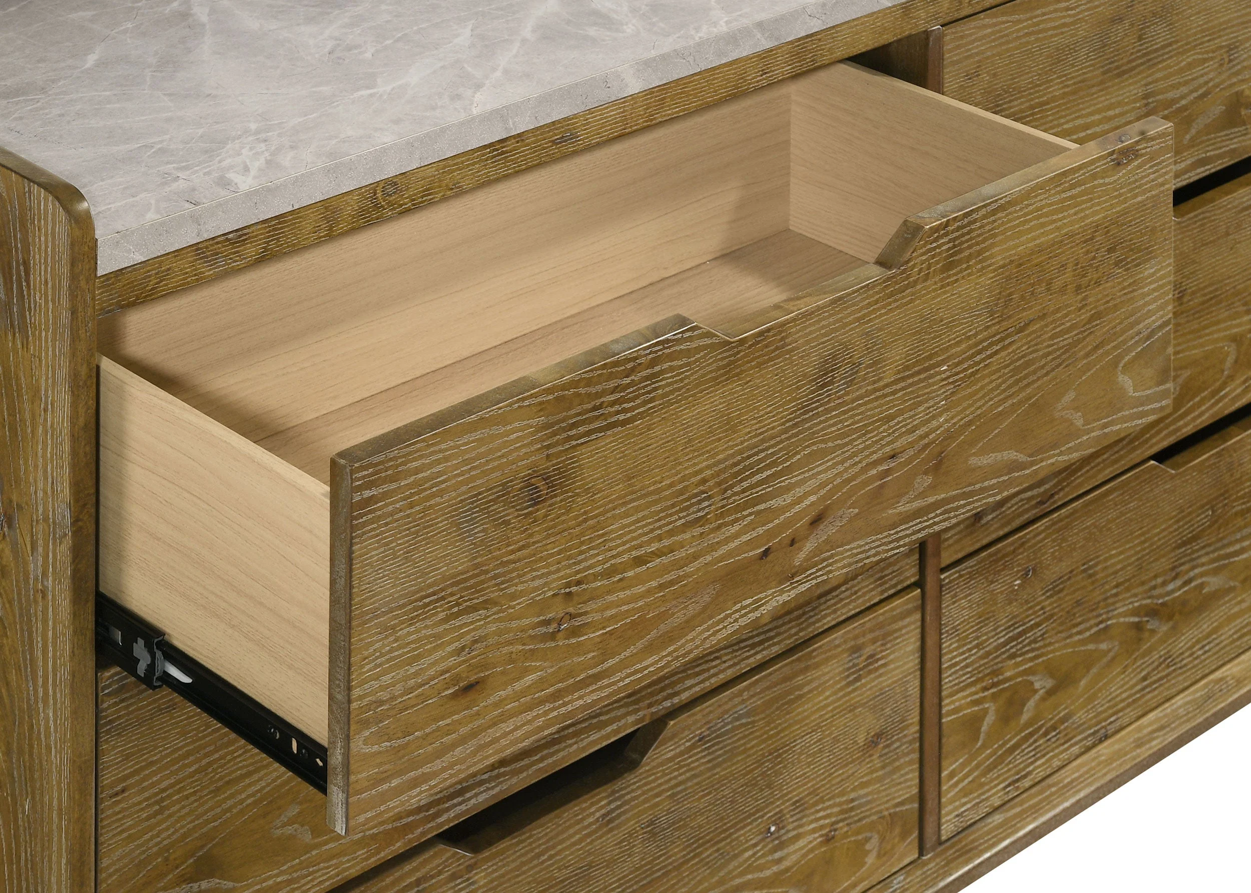 Henderson 6-drawer Bedroom Dresser with Mirror Medium Oak - Image 8