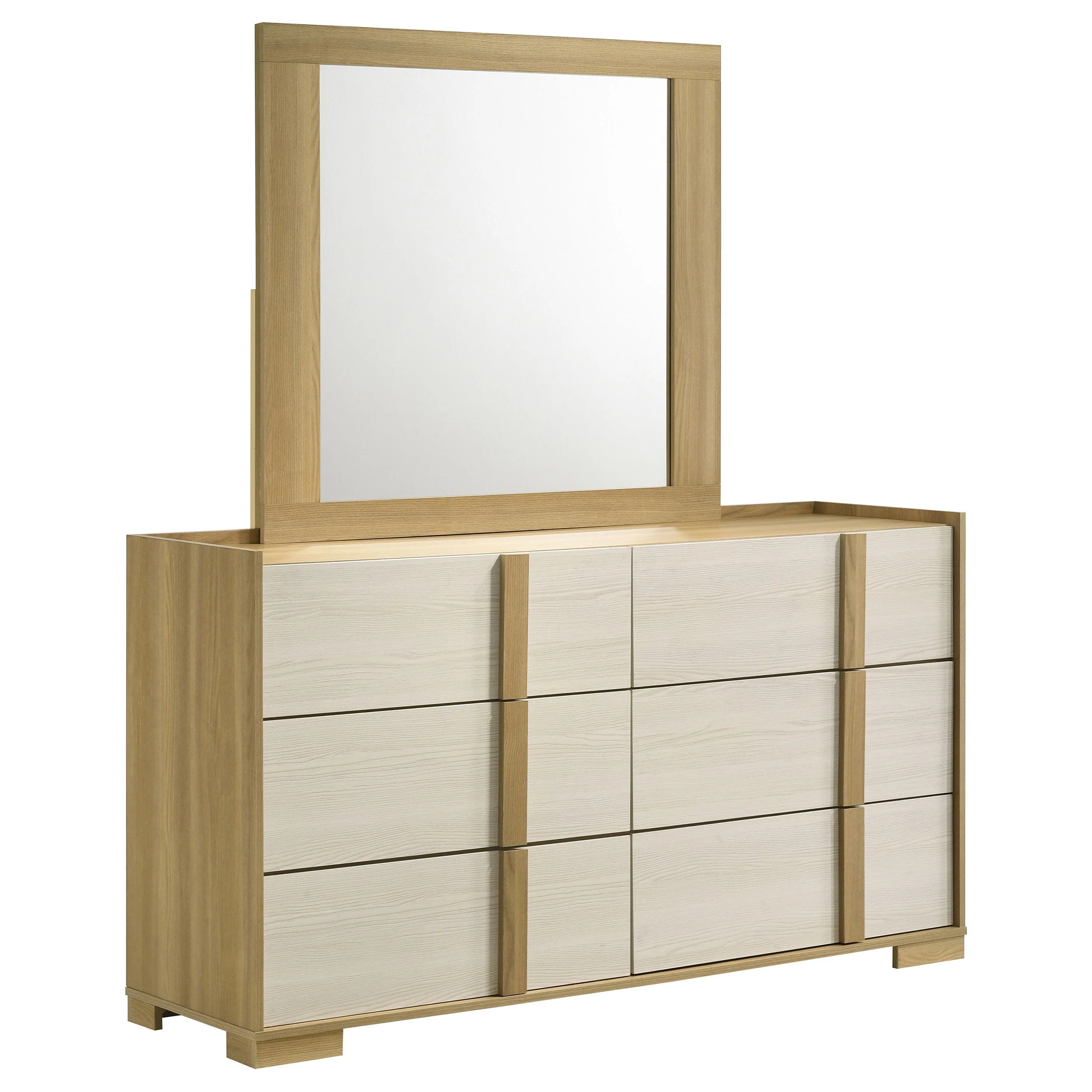 Hyland 6-drawer Dresser with Mirror Natural - Image 2