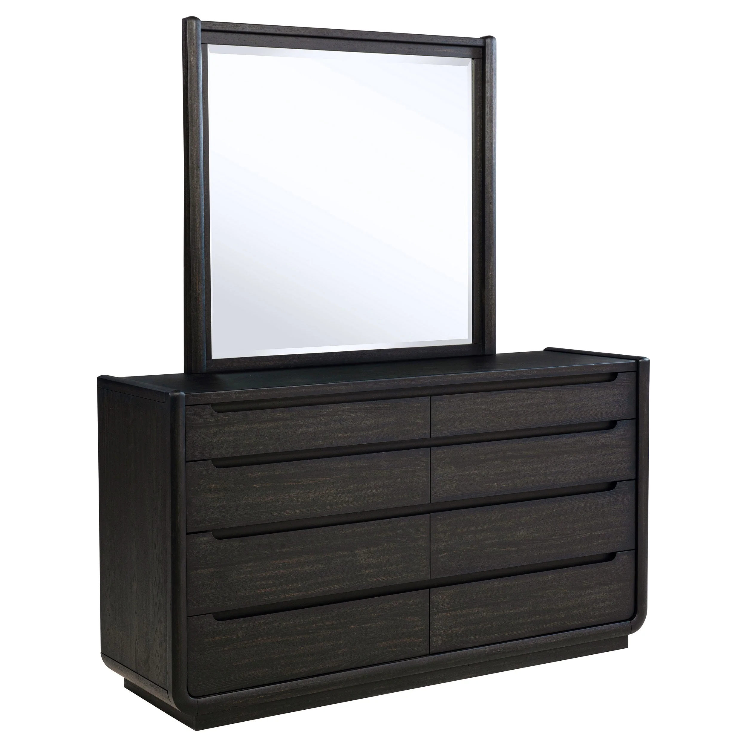 Leandro 8-drawer Bedroom Dresser with Mirror Burnished Black - Image 2