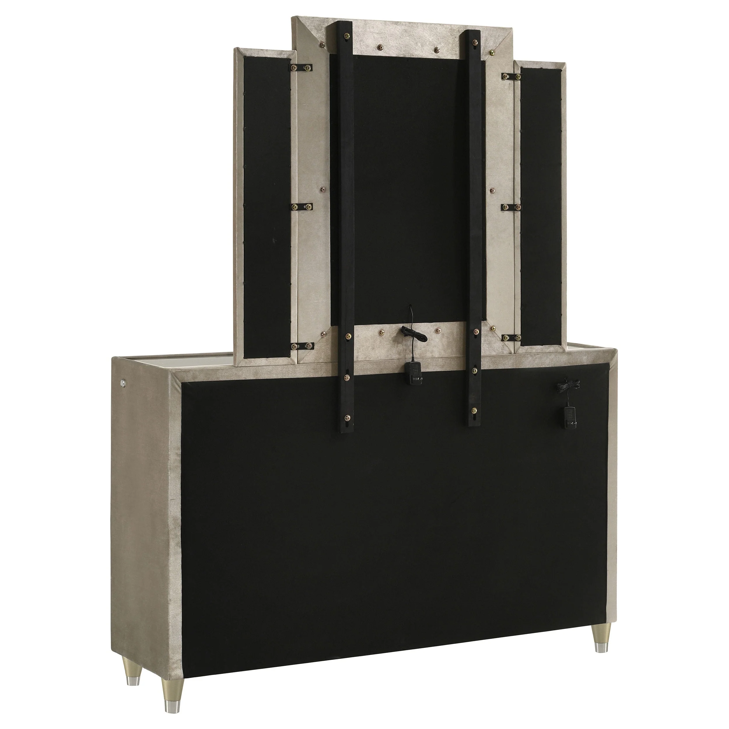 Lorient 8-drawer LED Dresser with Mirror Ivory and Camel - Image 7