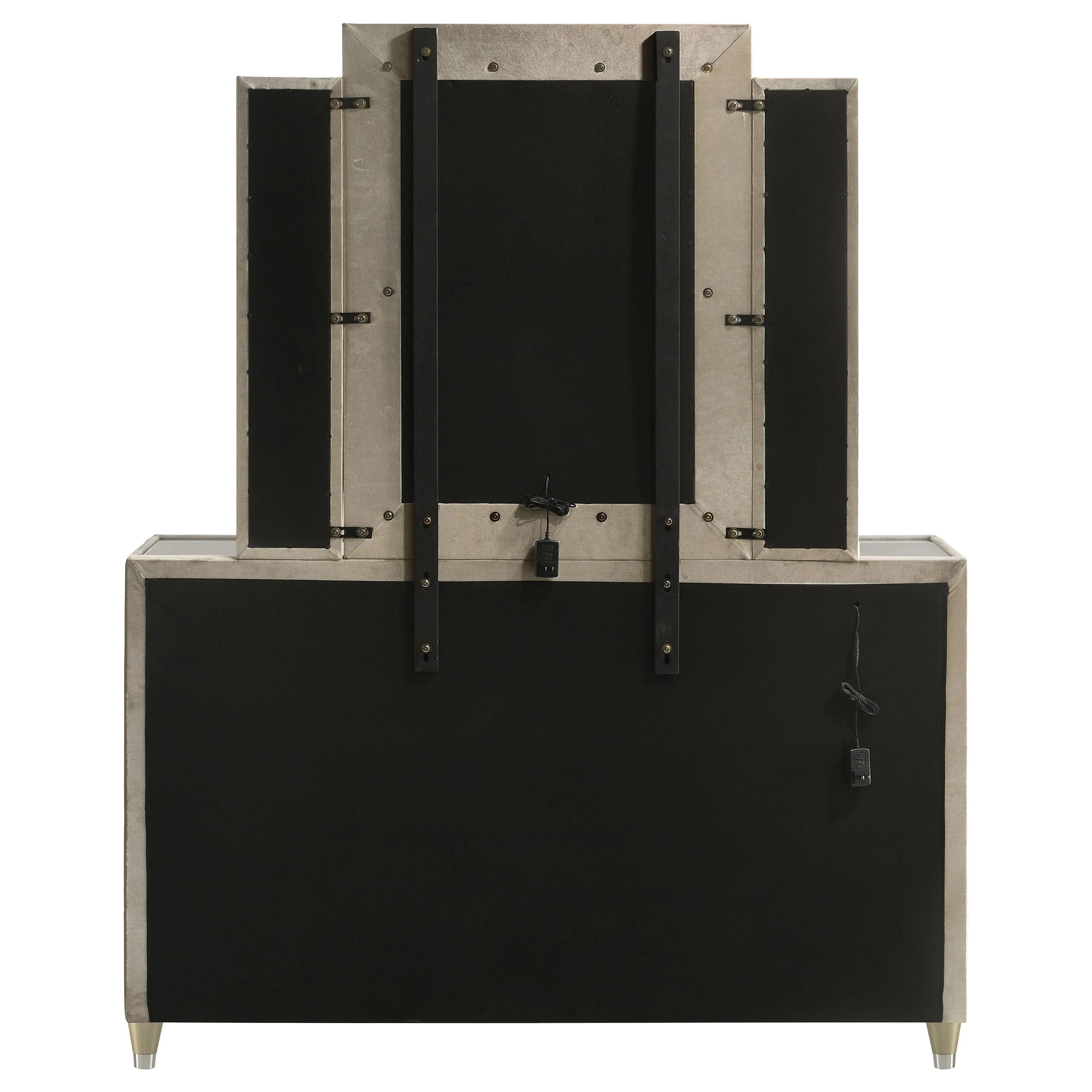 Lorient 8-drawer LED Dresser with Mirror Ivory and Camel - Image 8