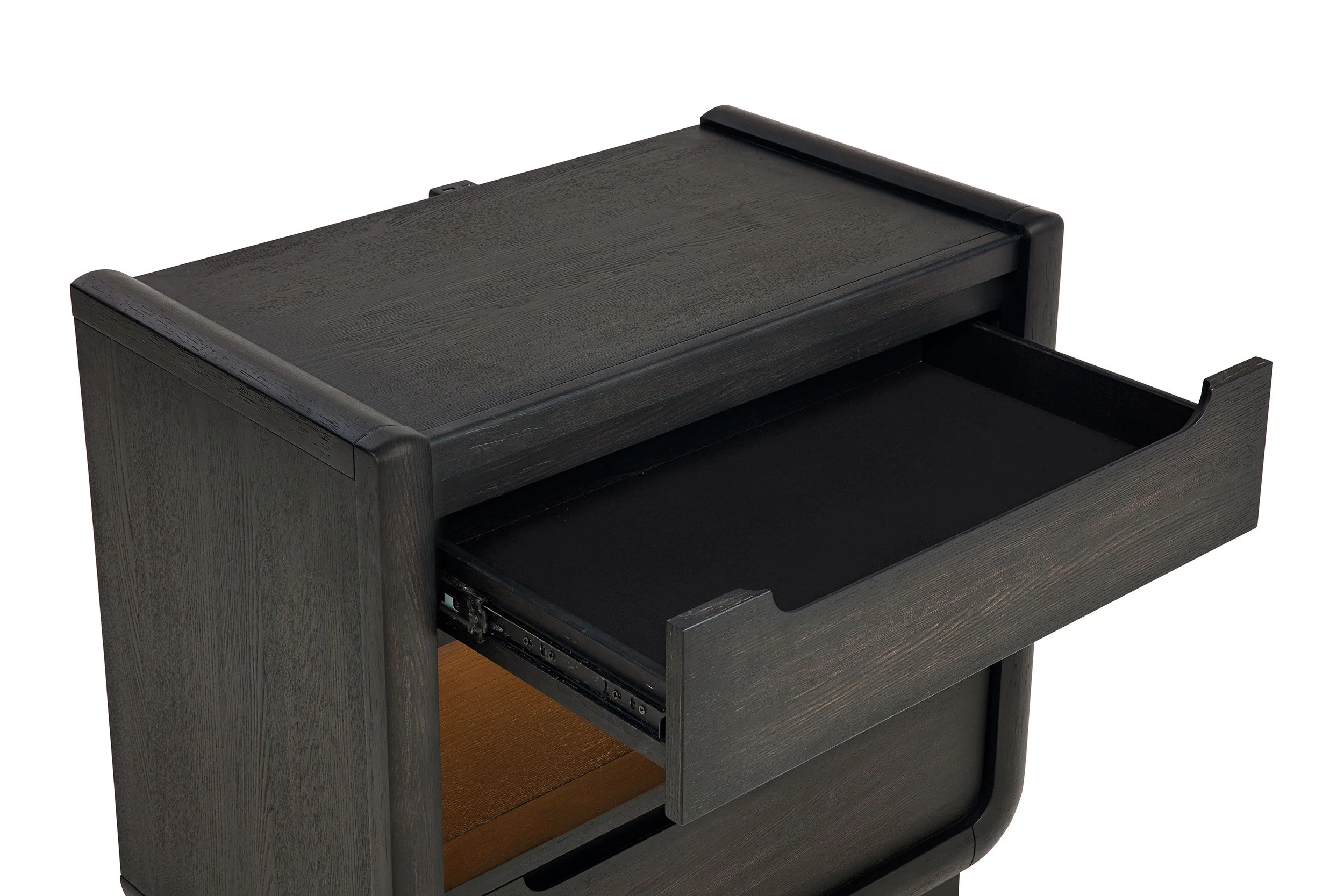 Leandro 2-drawer LED Nightstand with USB Burnished Black - Image 12
