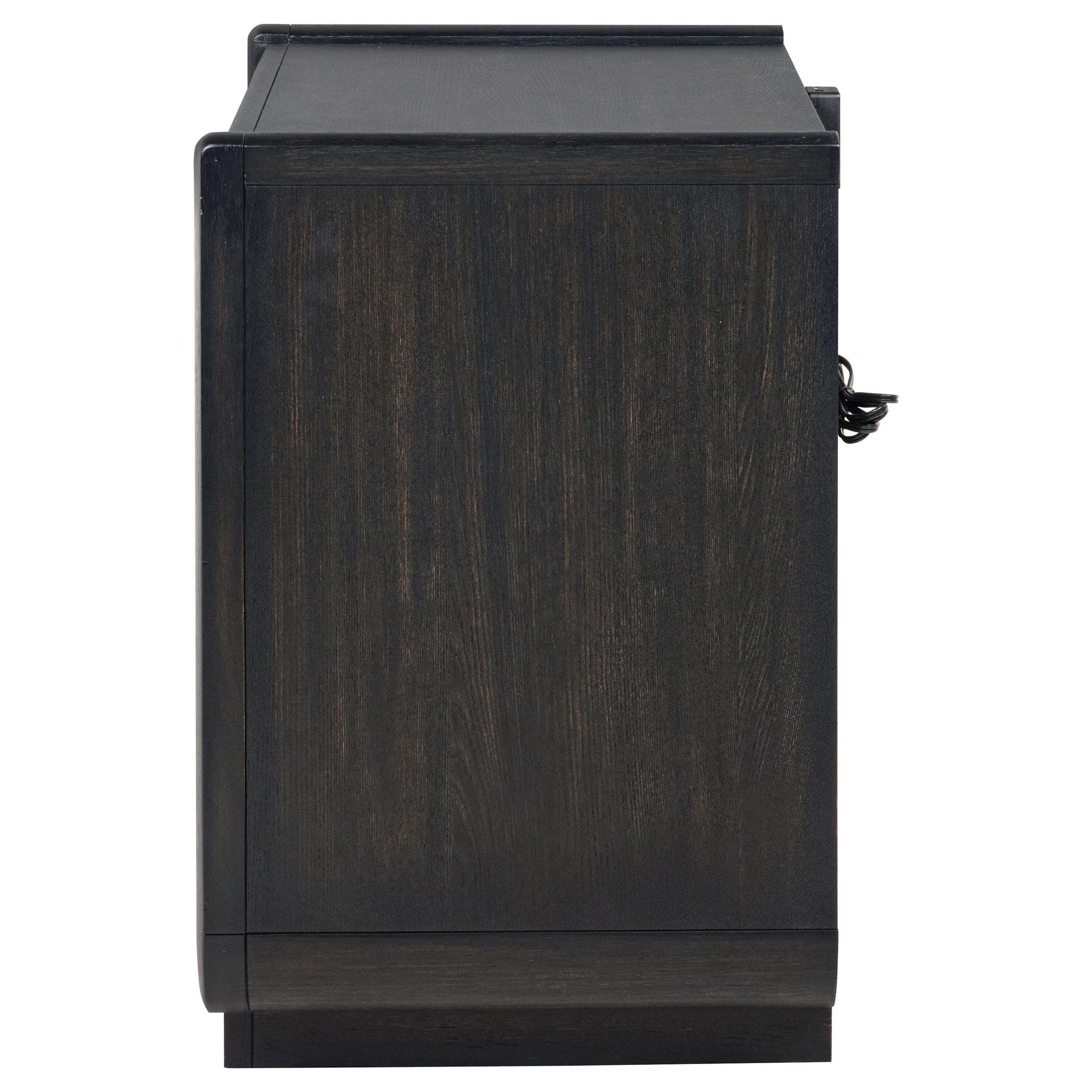 Leandro 2-drawer LED Nightstand with USB Burnished Black - Image 6