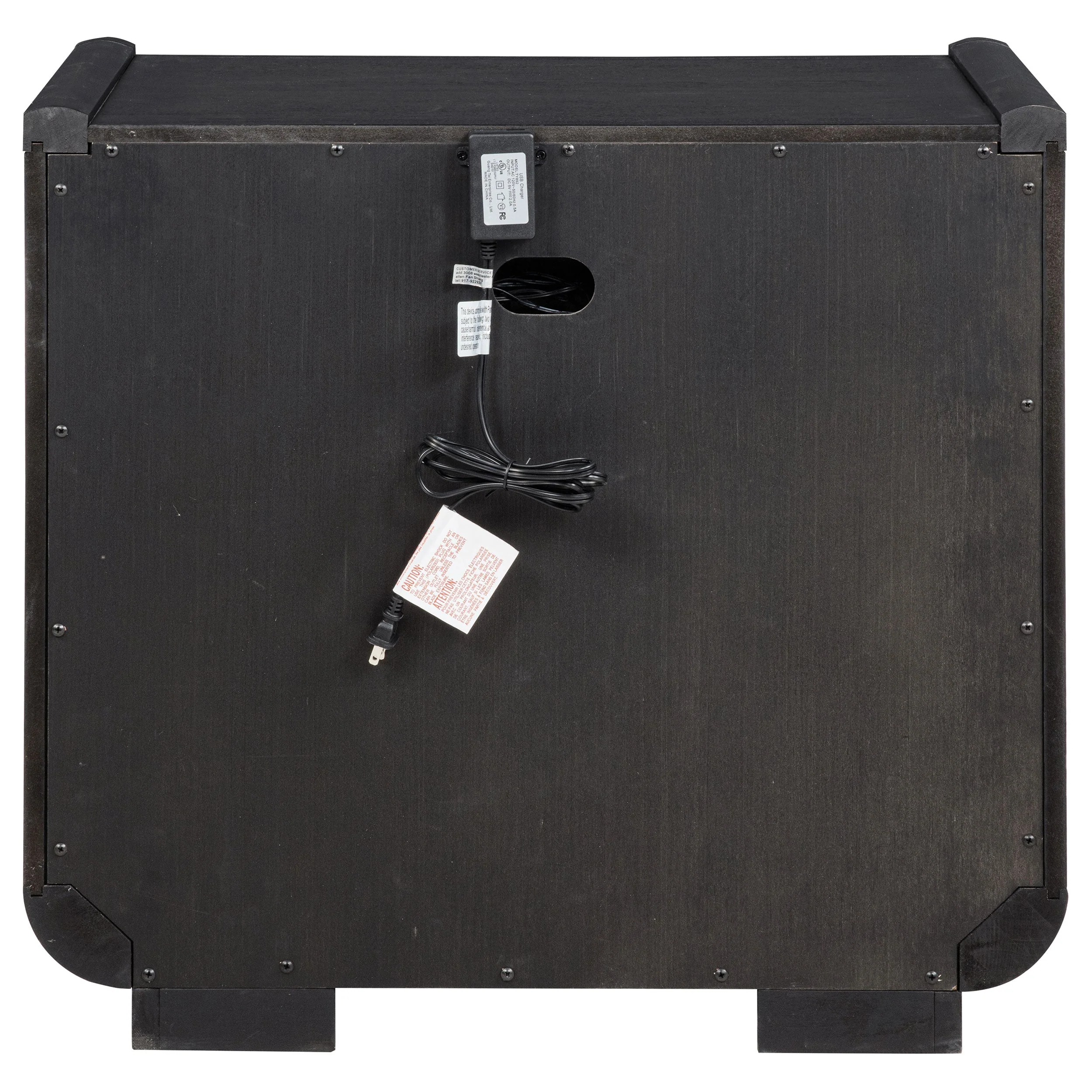 Leandro 2-drawer LED Nightstand with USB Burnished Black - Image 8