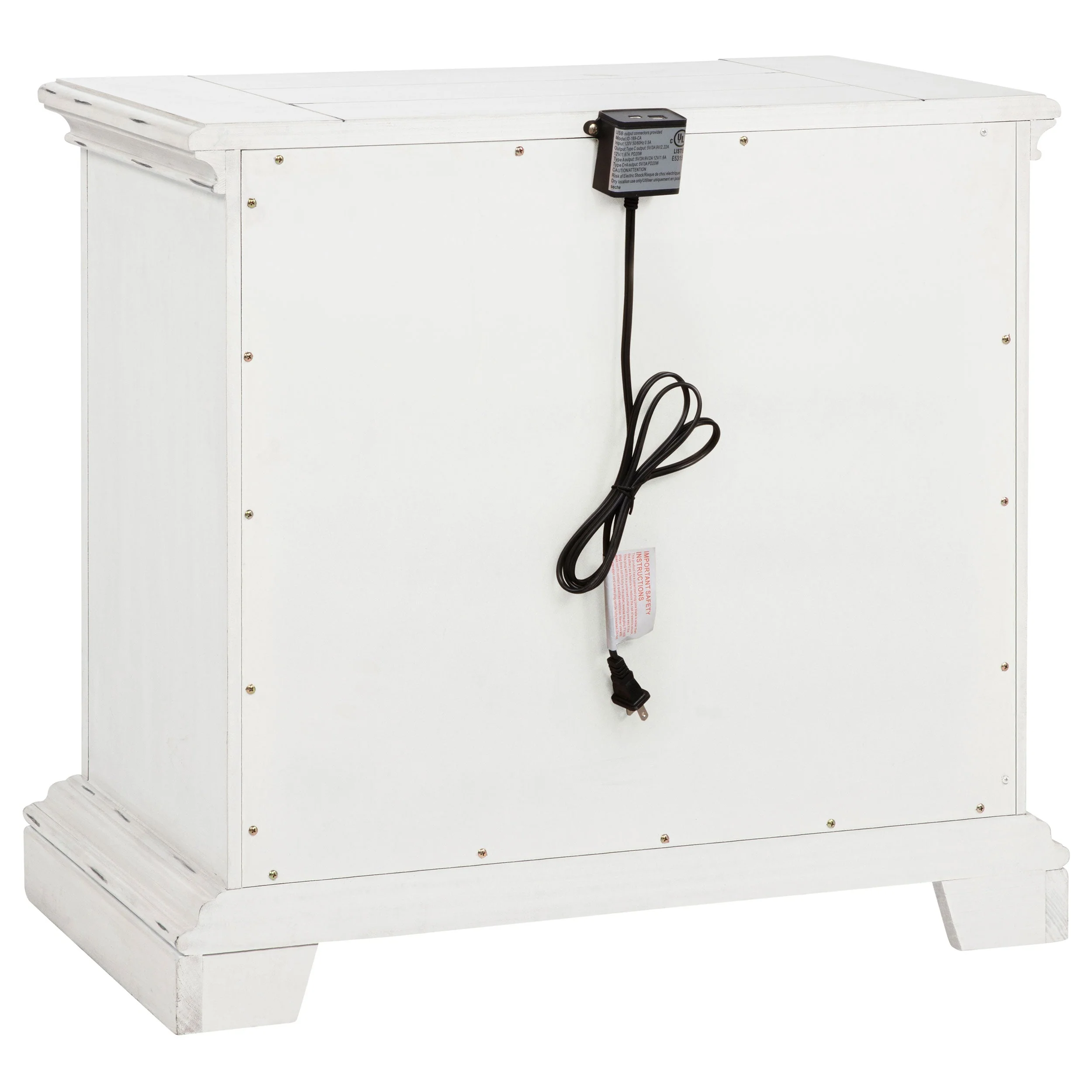McKinney 2-drawer Nightstand with Dual USB Vintage White - Image 7
