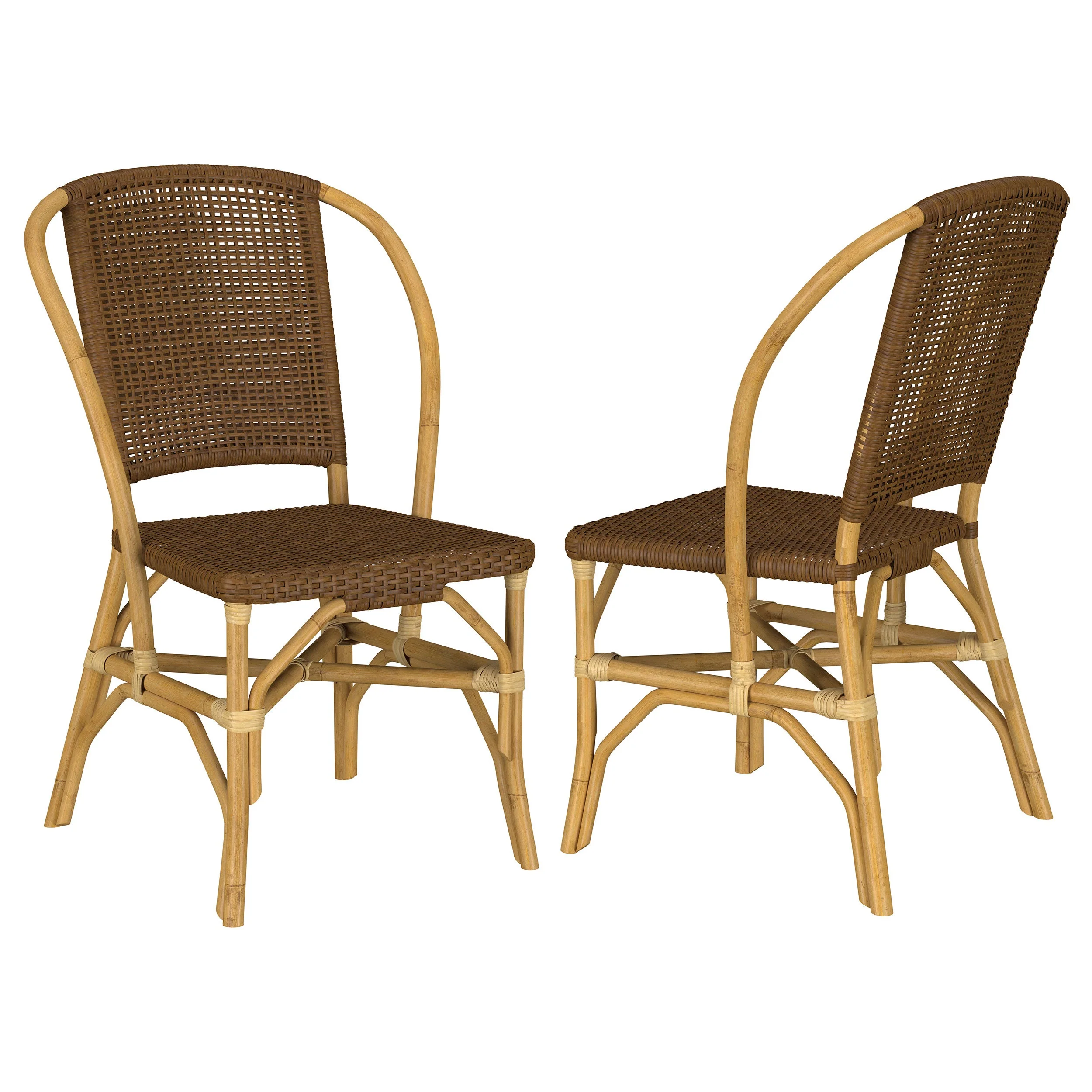Lexley Woven Rattan Dining Side Chair Brown (Set of 2) - Image 2
