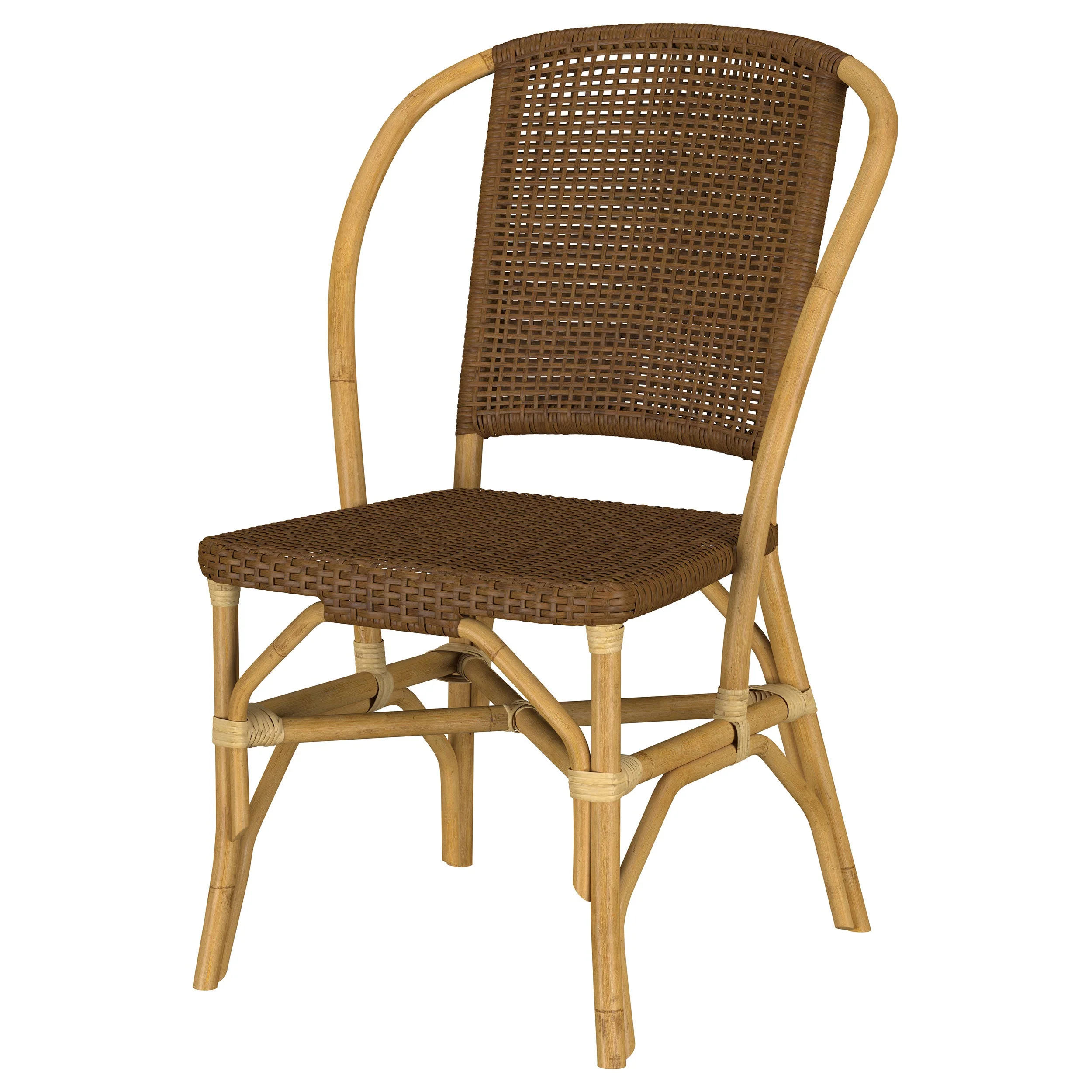 Lexley Woven Rattan Dining Side Chair Brown (Set of 2) - Image 6