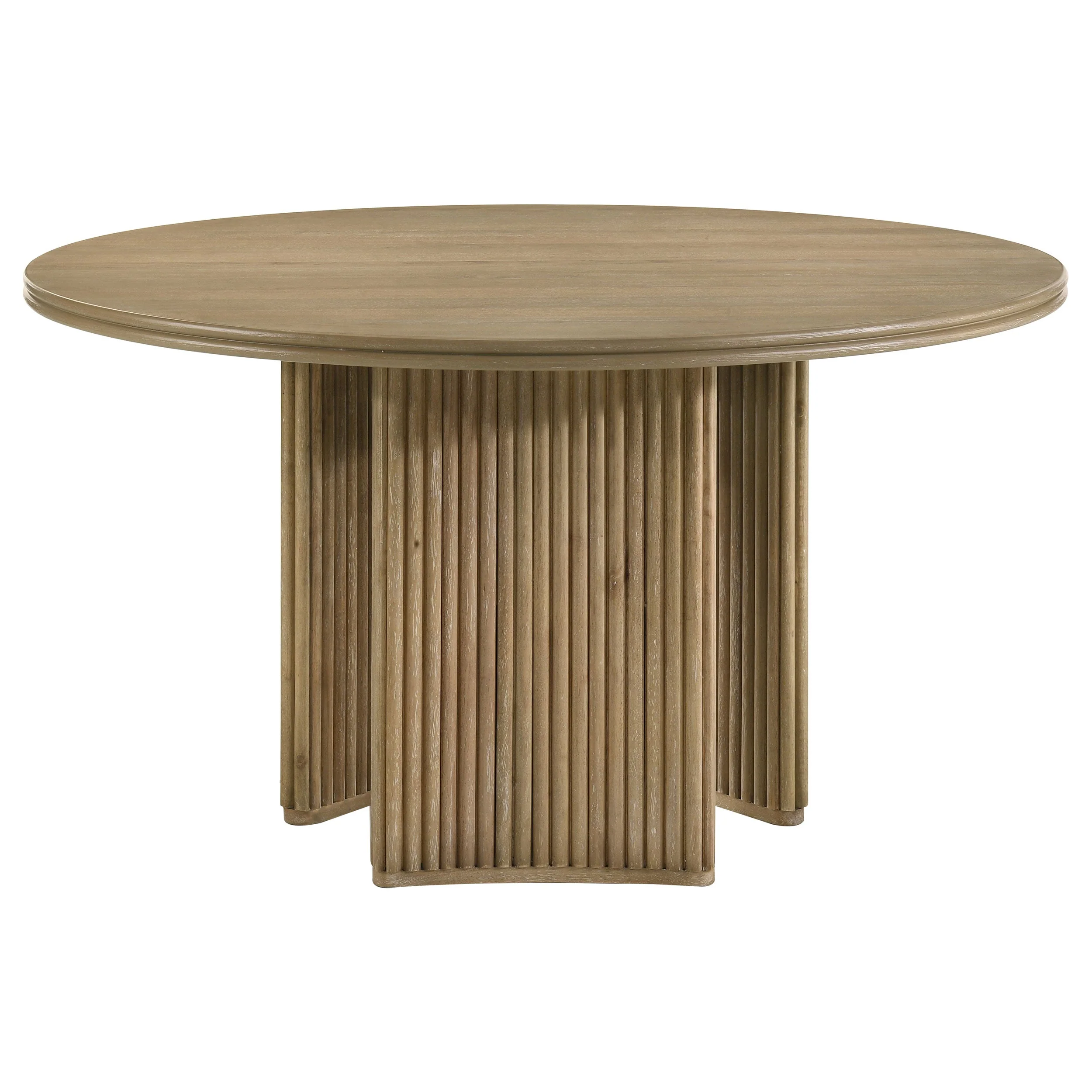Adina 5-piece Round Dining Table Set Distressed Light Brown - Image 6
