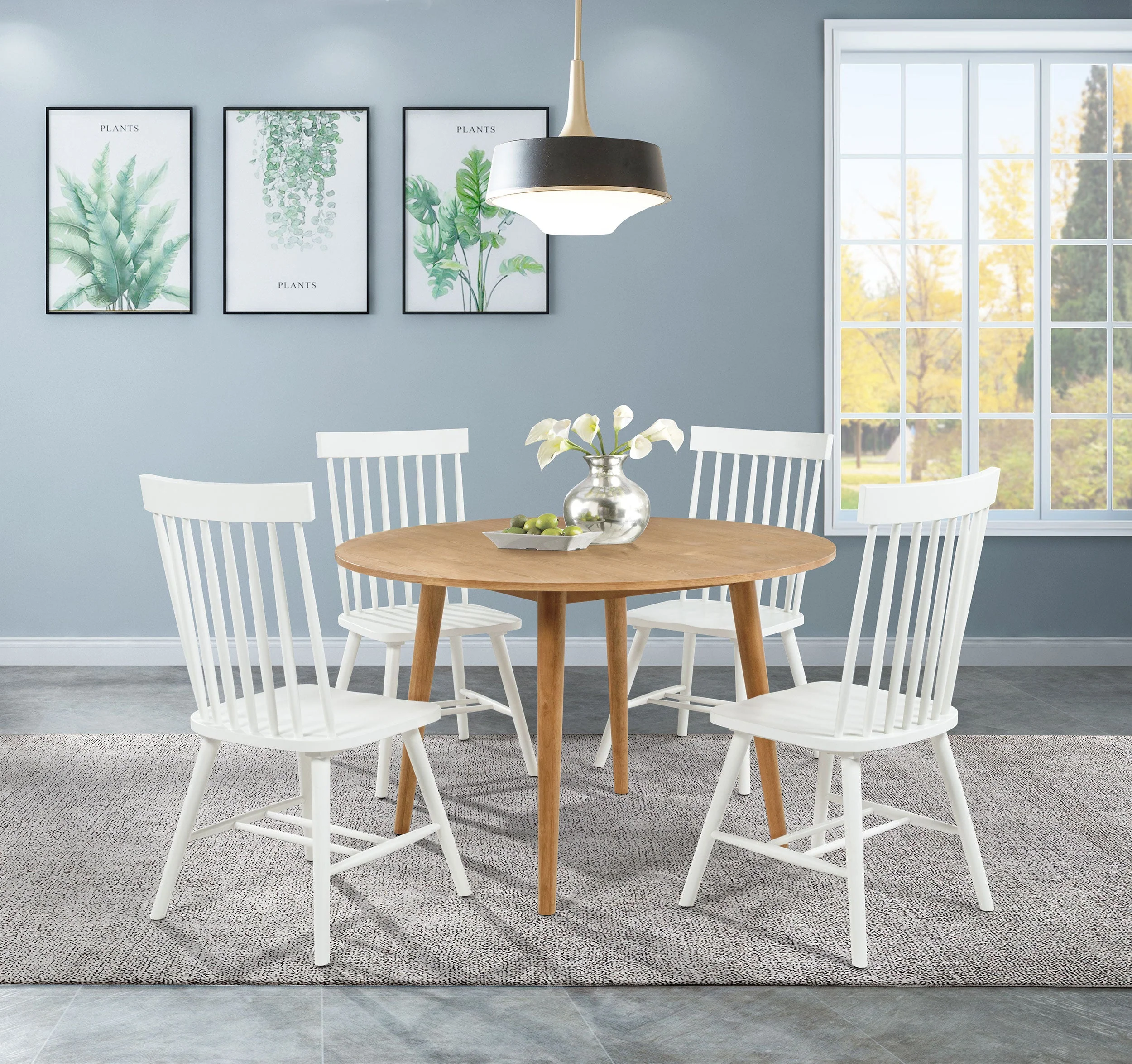 Andrews 48-inch Round Wood Dining Room Table Light Ash - Image 10