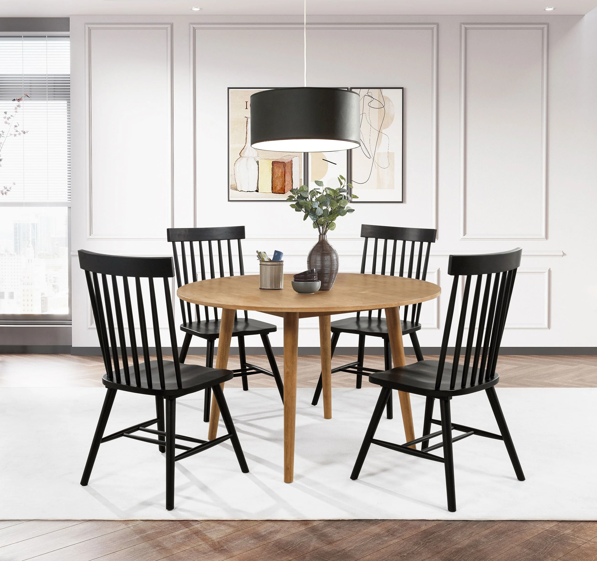 Andrews 48-inch Round Wood Dining Room Table Light Ash - Image 9