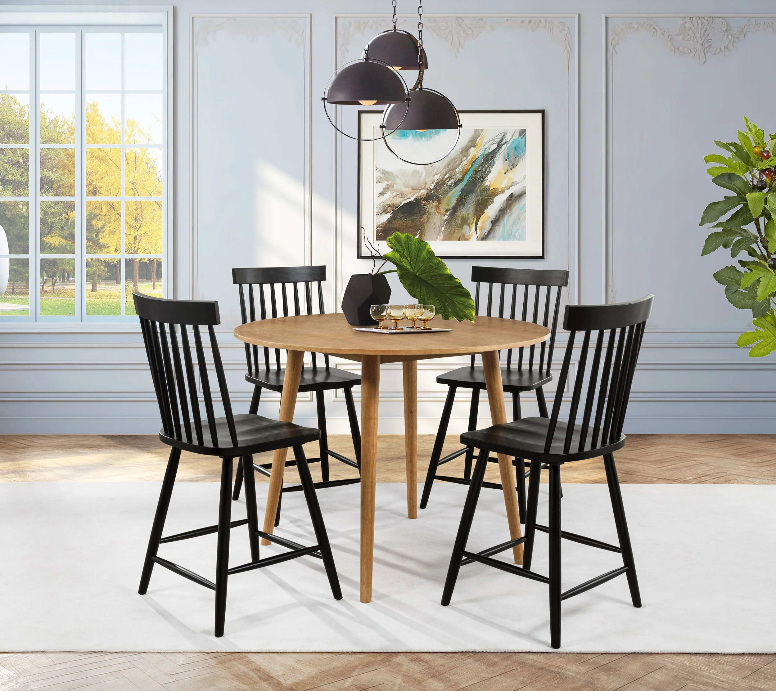 Andrews 48-inch Round Counter Height Dining Table Light Ash - Image 9