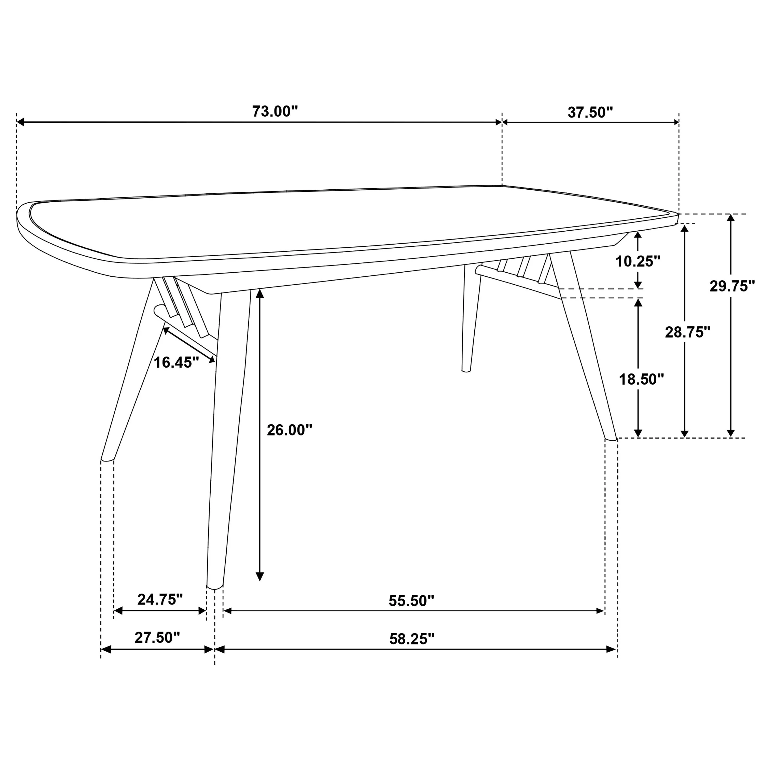 Croyden 73-inch Rectangular Dining Table Weathered Natural - Image 11