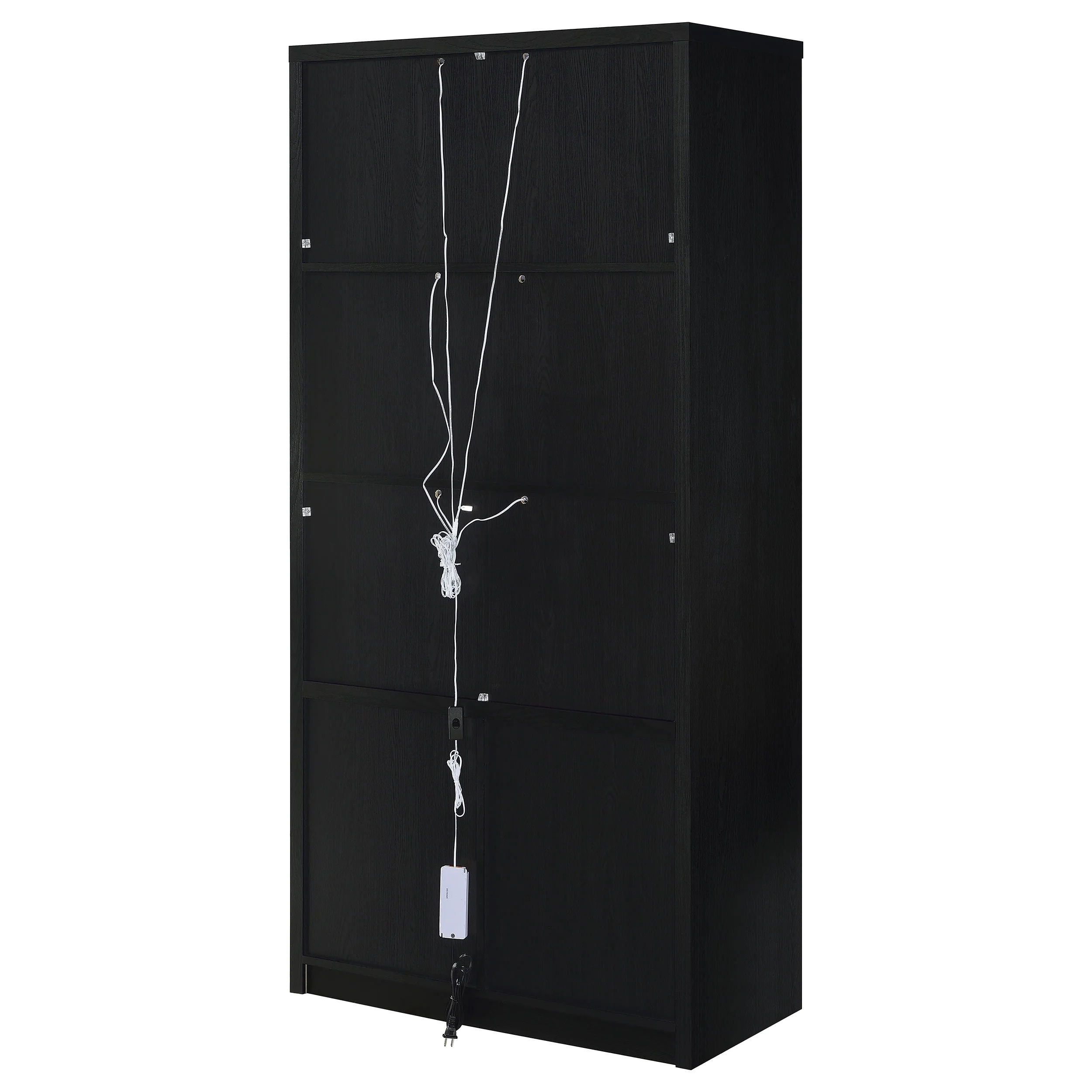 Riva 4-door Tall Accent Display Cabinet LED Lighting Black - Image 10