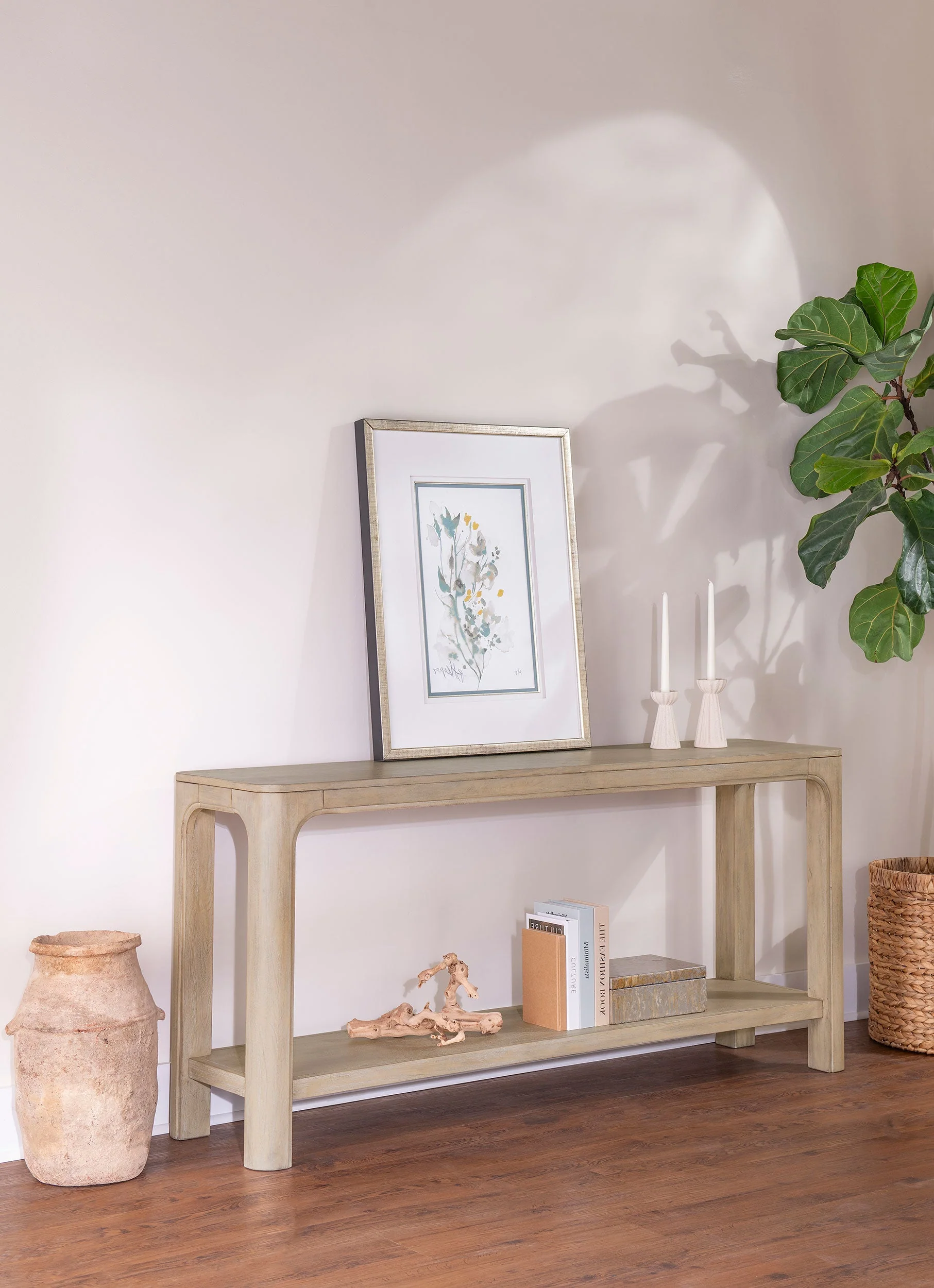 Solano 64-inch Entryway Console Sofa Table Weathered Mango - Image 3