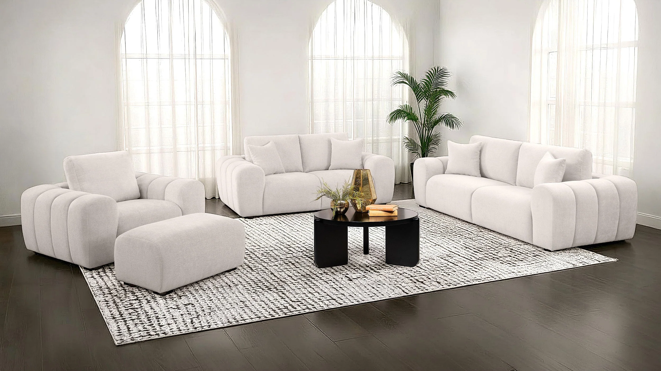 Burnett Chenille Upholstered Ottoman - Image 16